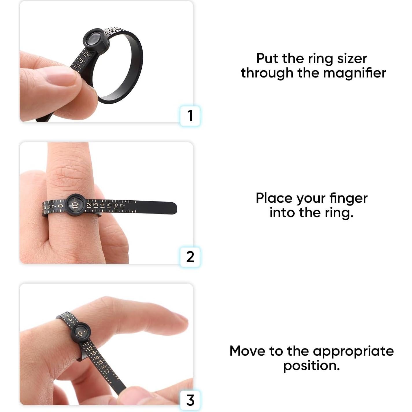 Medidor de Talla de Anillo King Will 0-17 Reutilizable 27 PCS