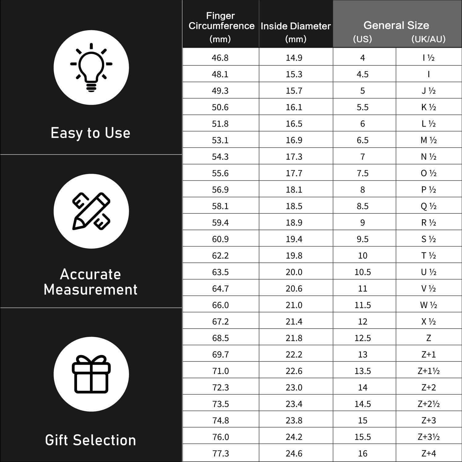 Medidor de Talla de Anillo King Will 0-17 Reutilizable 27 PCS