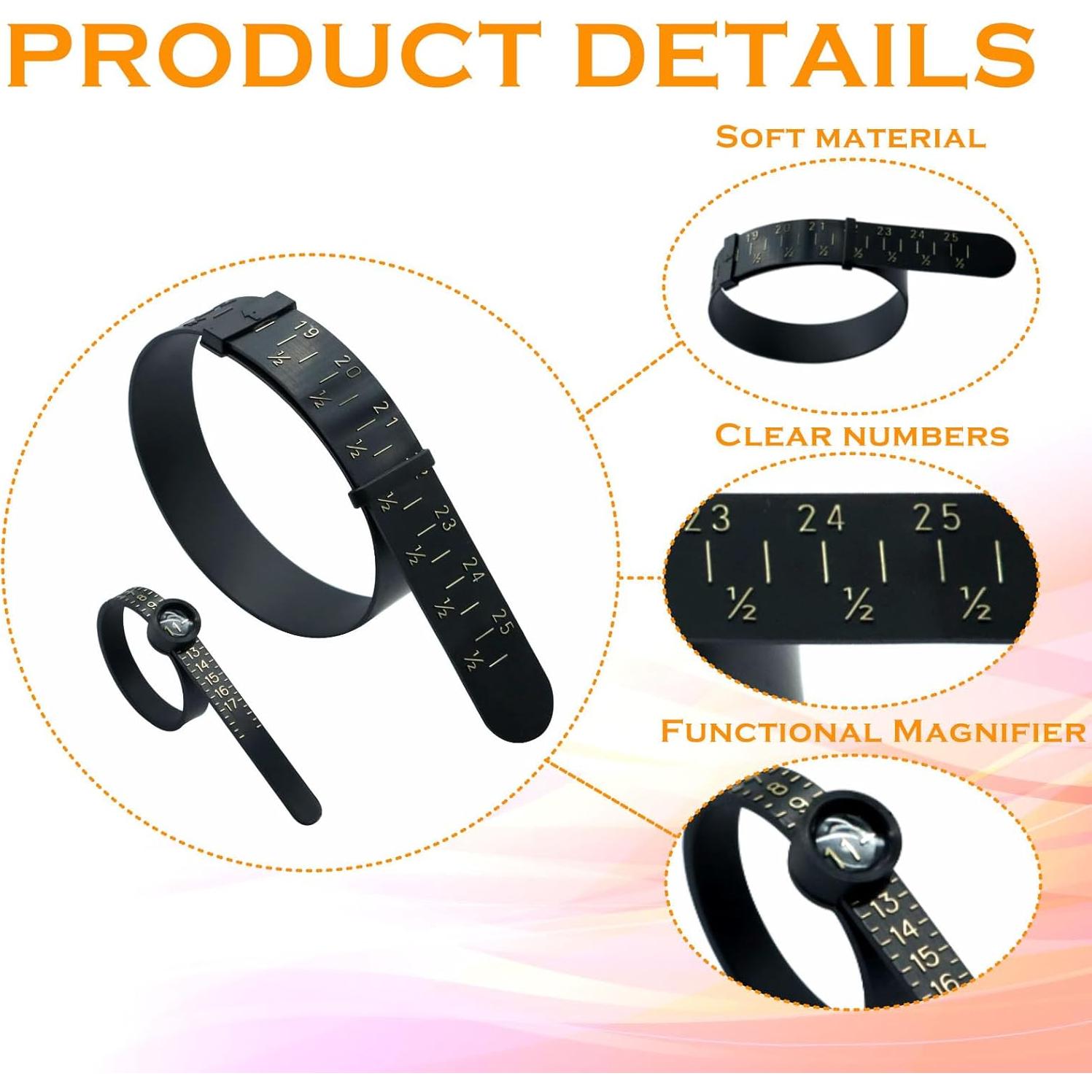 Kit de Medición de Tallas de Anillos y Pulseras Anerwarm