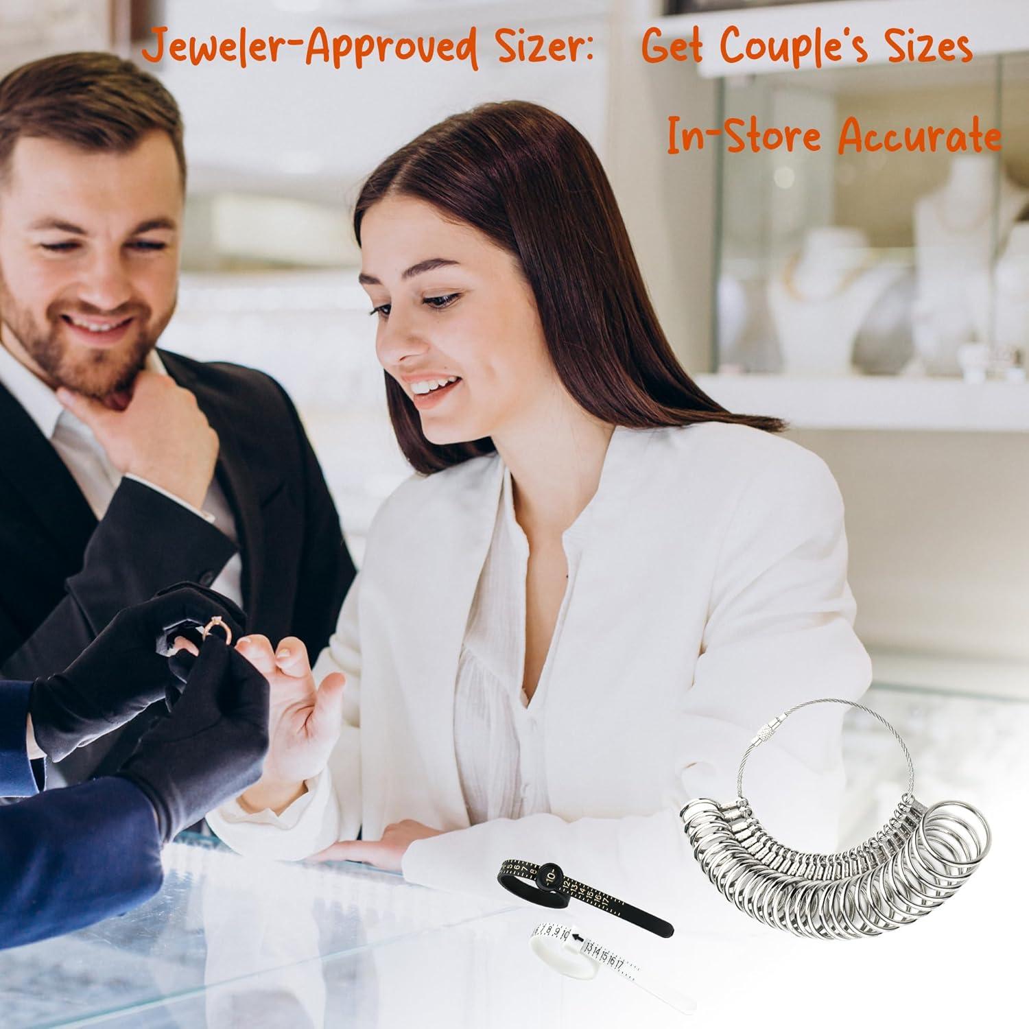 Kit Medidor de Talla de Anillo 3-en-1 Gmleey 0-17 con Lupa