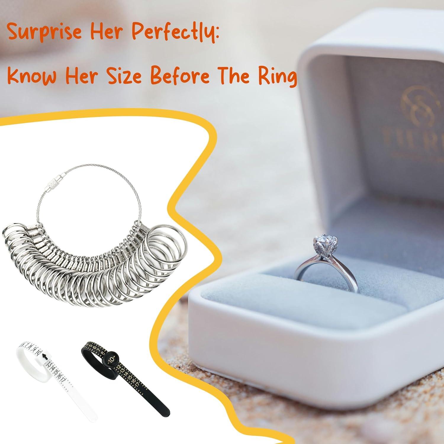 Kit Medidor de Talla de Anillo 3-en-1 Gmleey 0-17 con Lupa