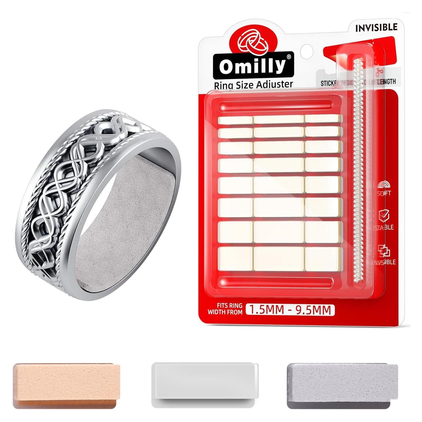 Ajustadores de Talla de Anillo Omilly - 144 Piezas, 16 Tamaños