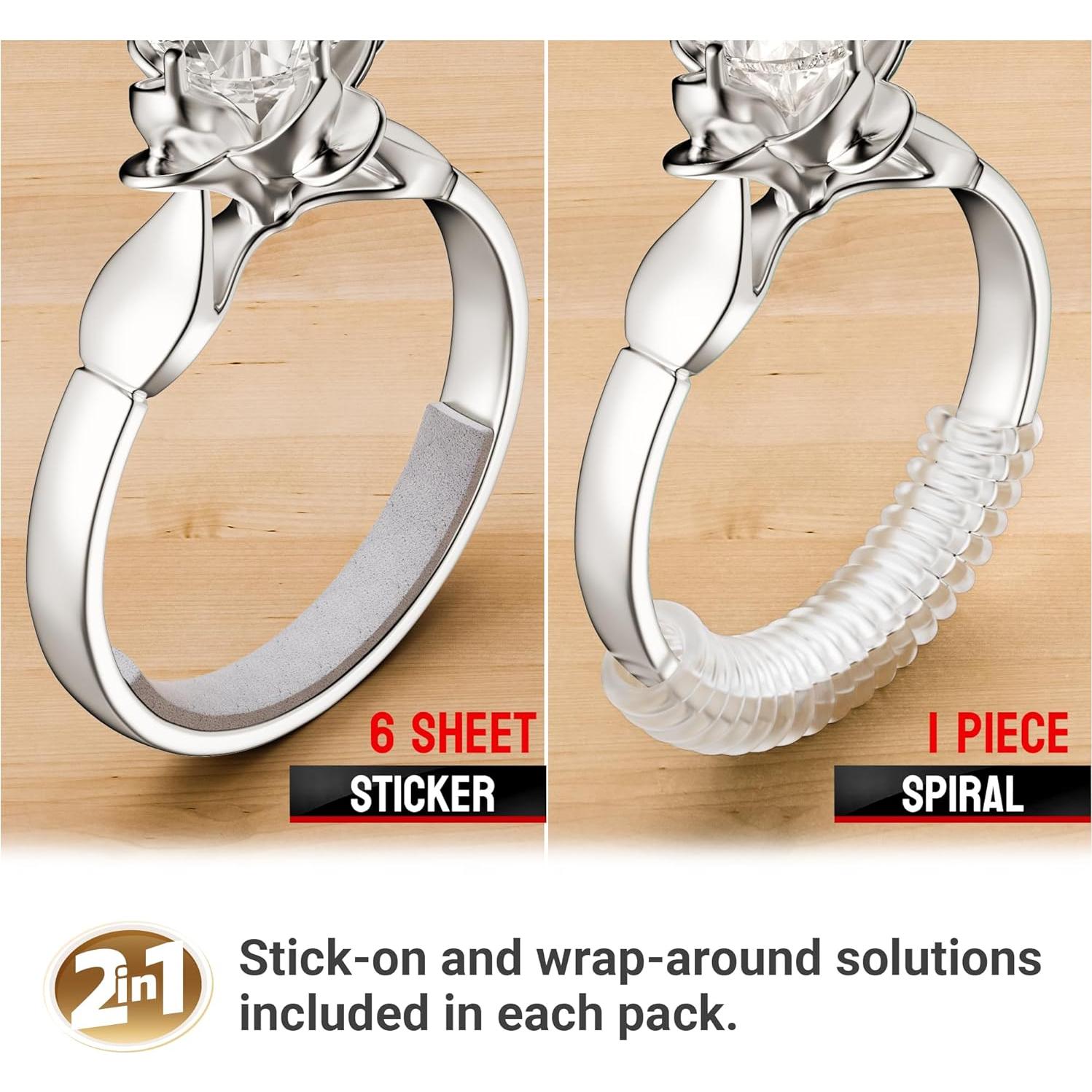 Ajustadores de Talla de Anillo Omilly - 144 Piezas, 16 Tamaños