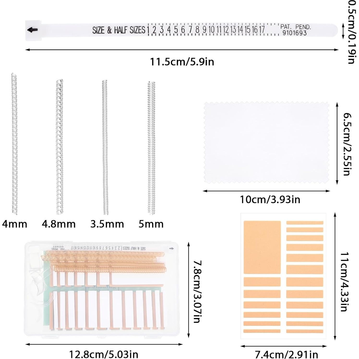 Juego de Ajustadores de Tamaño de Anillo WY LIGHTING 17 Pcs