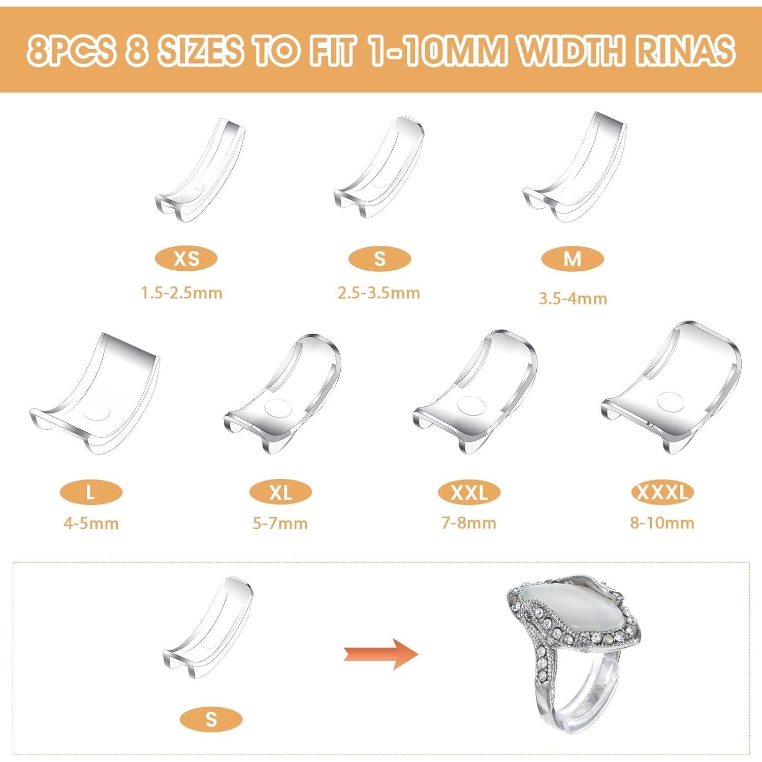 Juego de Ajustadores de Tamaño de Anillo WY LIGHTING 17 Pcs