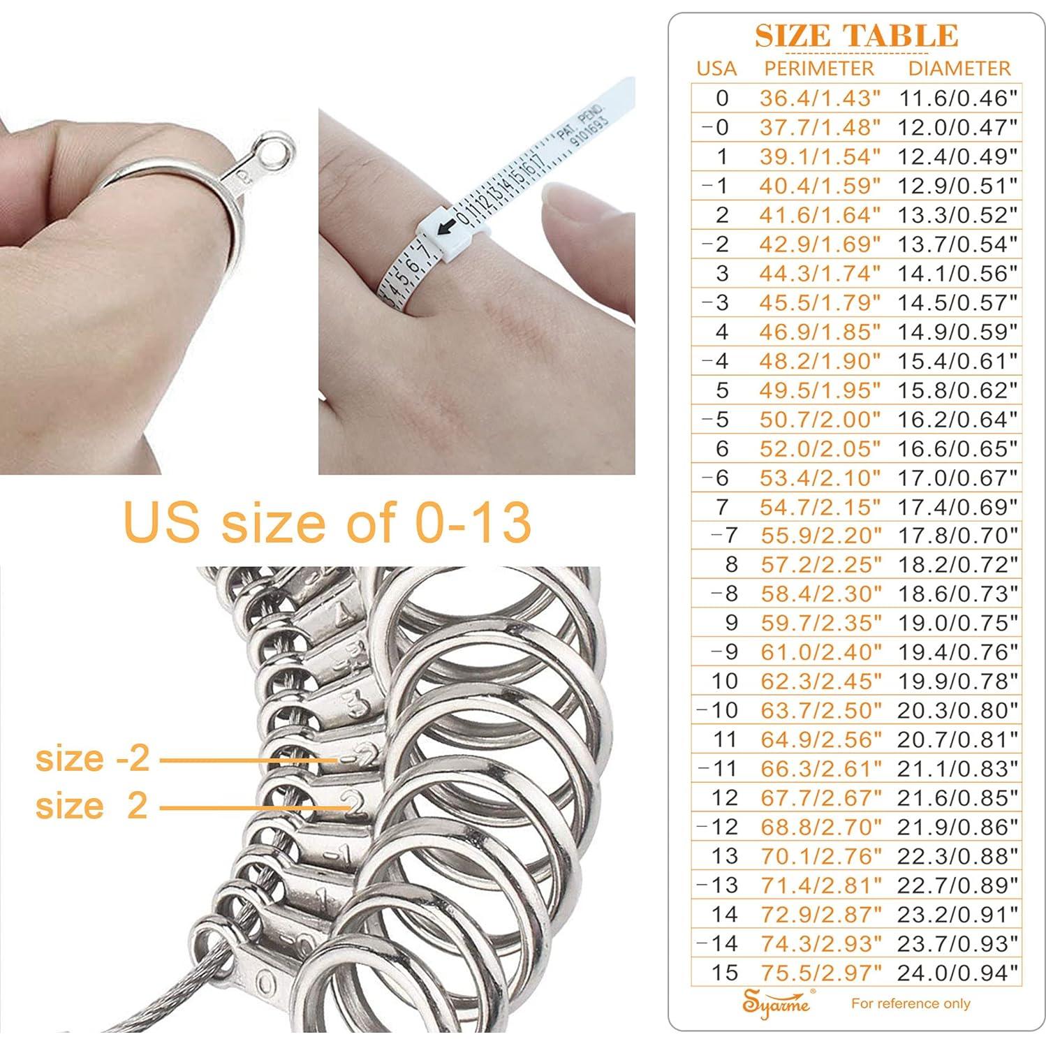 Herramienta de Medición de Talla de Anillo Syarme 0-13 con Caja