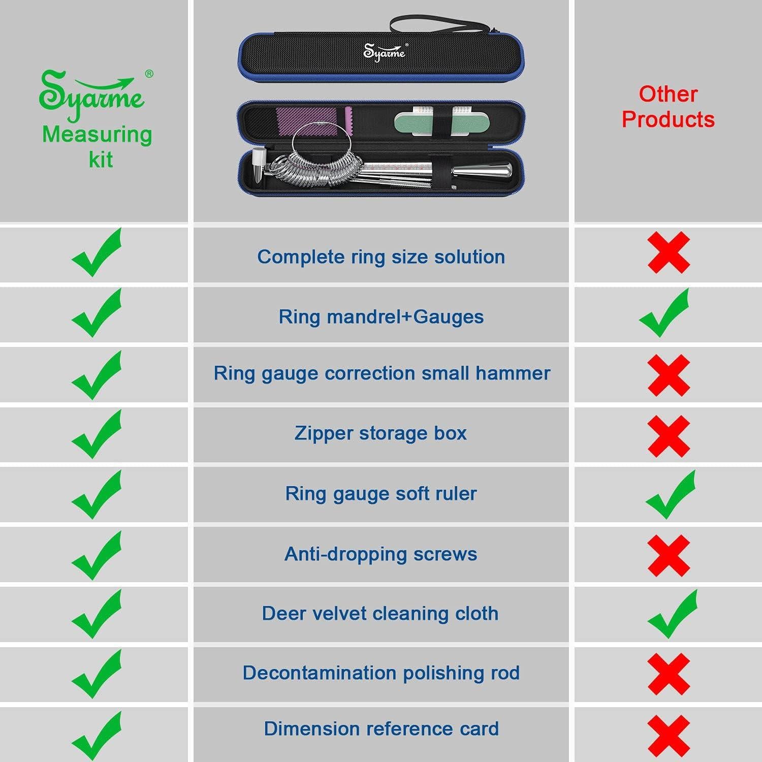 Herramienta de Medición de Talla de Anillo Syarme 0-13 con Caja
