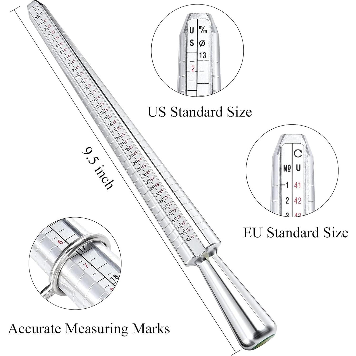 Kit Medidor de Anillos Tigbrother - Mandril Acero 0-15 y Cinta