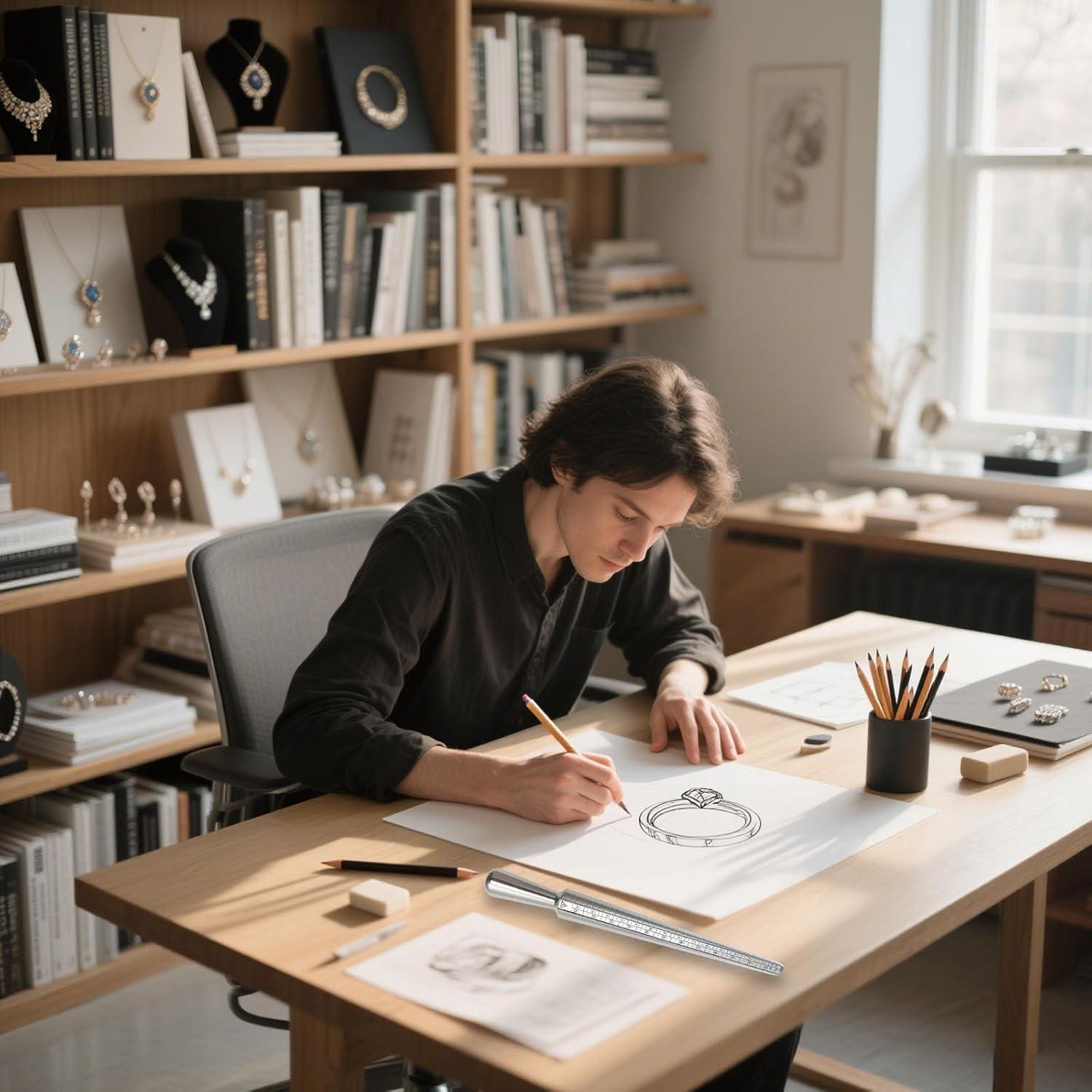 Kit Medidor de Anillos Tigbrother - Mandril Acero 0-15 y Cinta