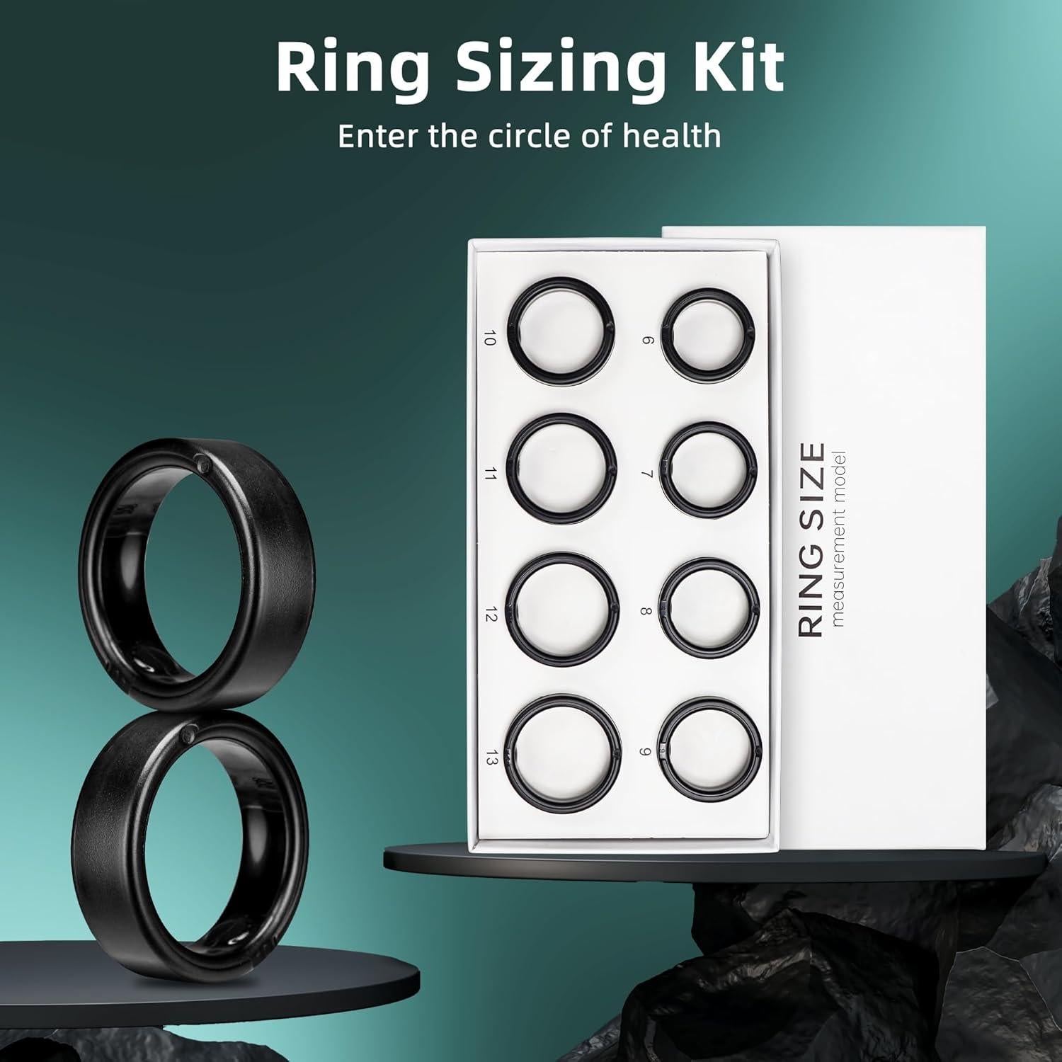 Kit de Medición de Anillos ShenZhen YaWell R11, 8 Tamaños 6 a 13