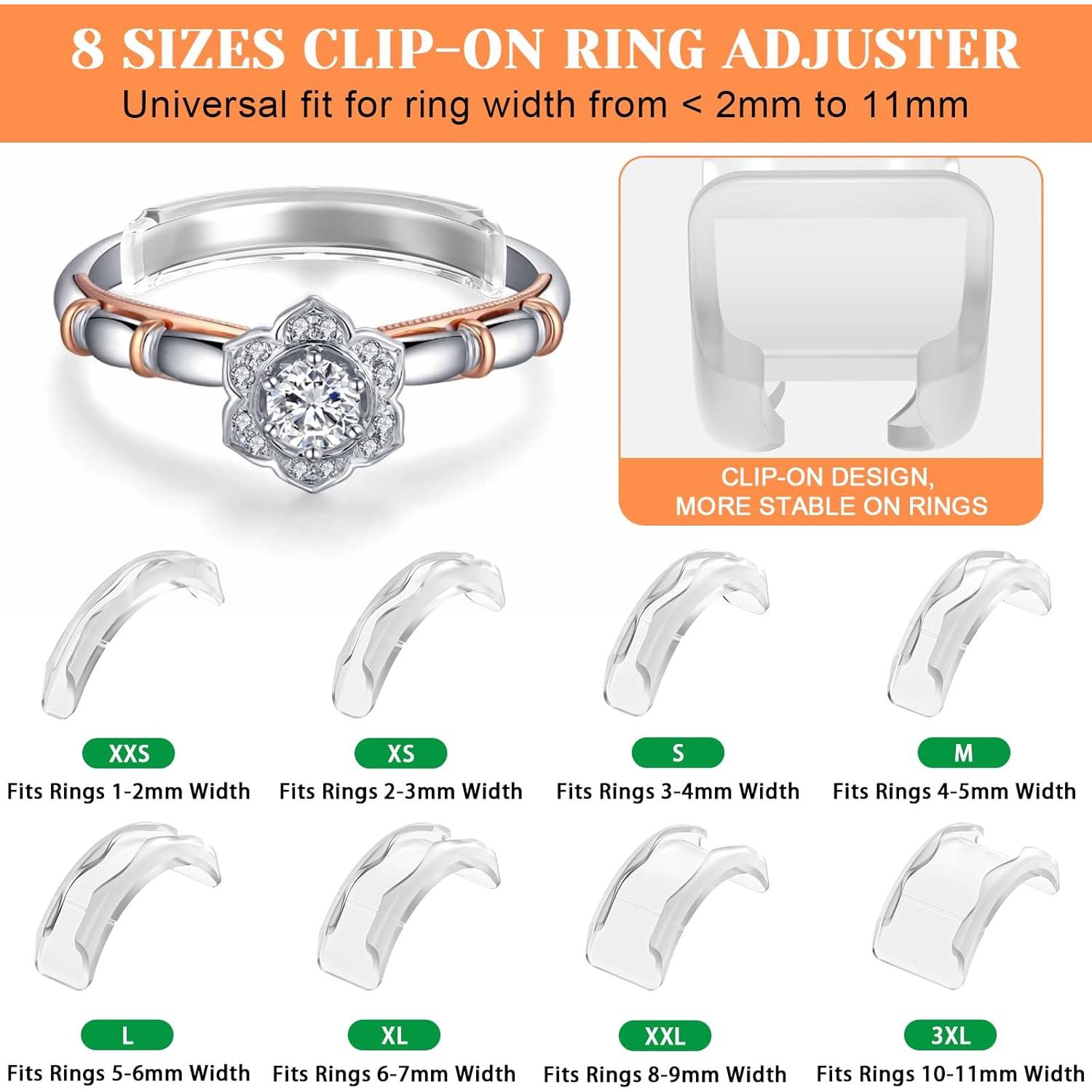 Ajustador de Talla de Anillo Coopache - 14 Piezas, Silicona