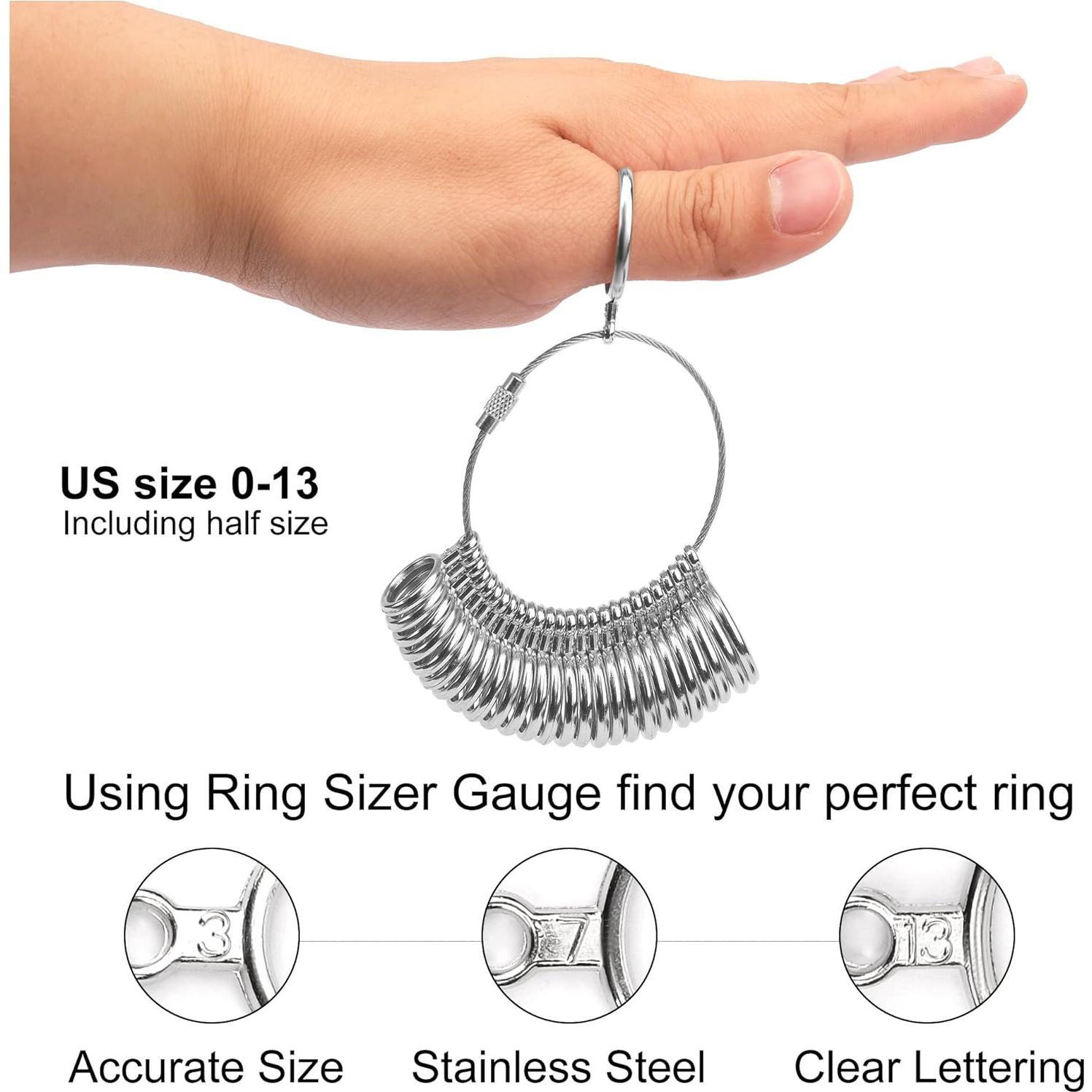 Juego de Medición de Tamaño de Anillo TUNQISM 7 Piezas