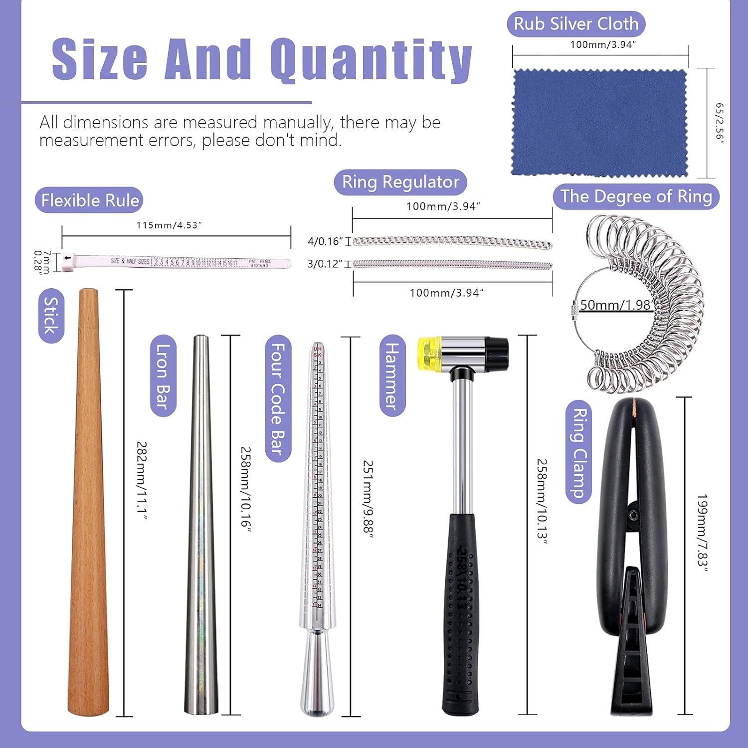 Kit de Herramientas de Medición de Tamaño de Anillo Wokape 12 Piezas