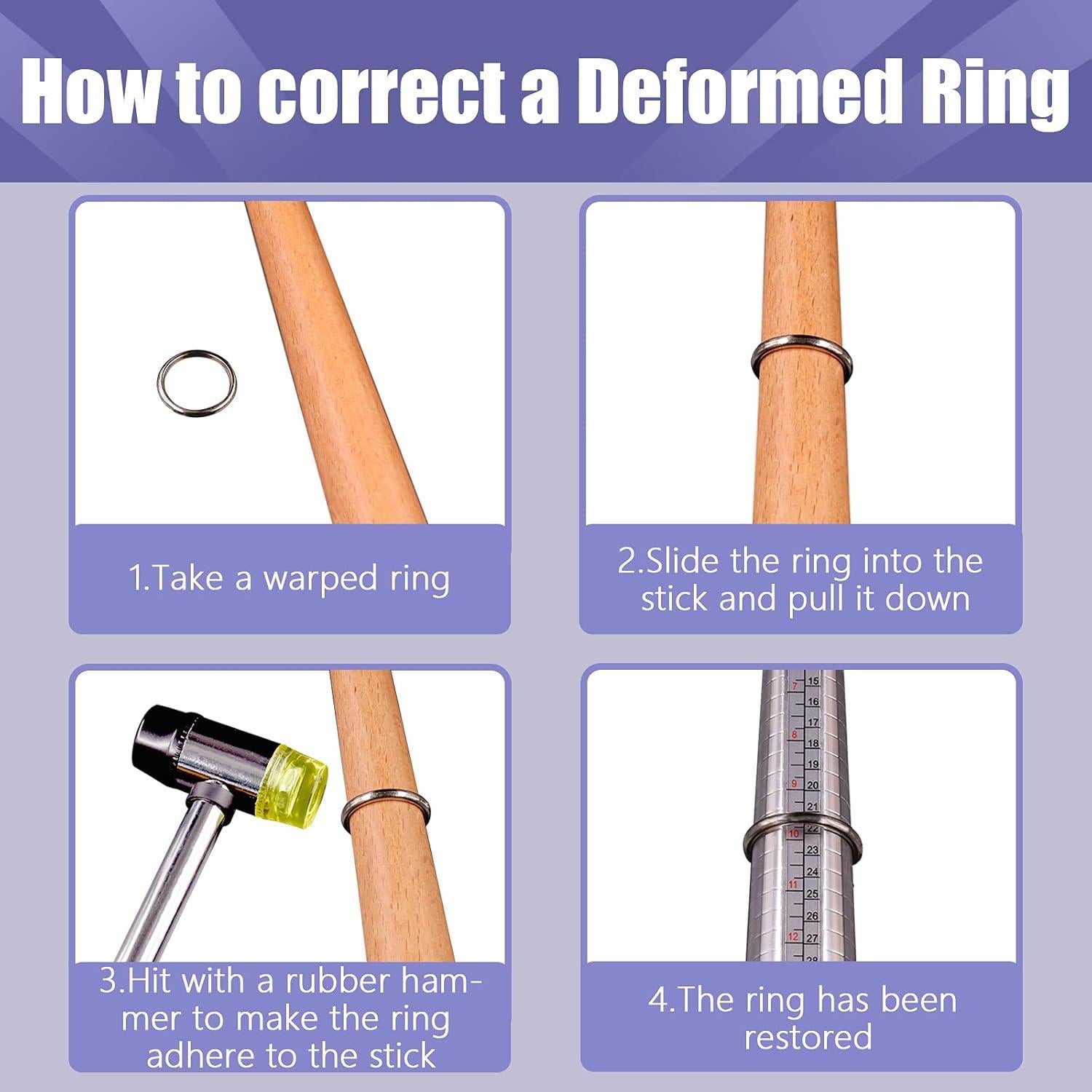 Kit de Herramientas de Medición de Tamaño de Anillo Wokape 12 Piezas