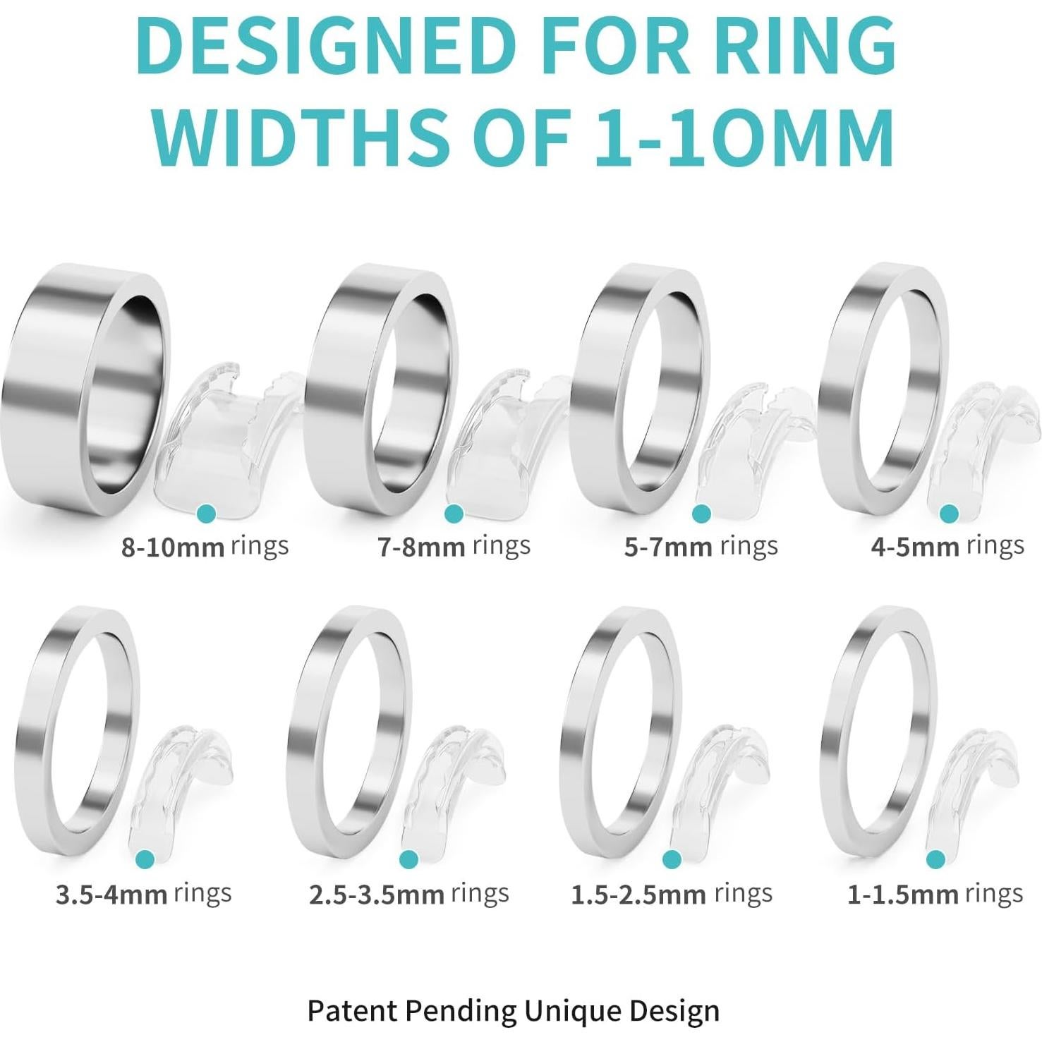 Ajustadores de Anillos Ottemax, Paquete de 16, 8 Tamaños