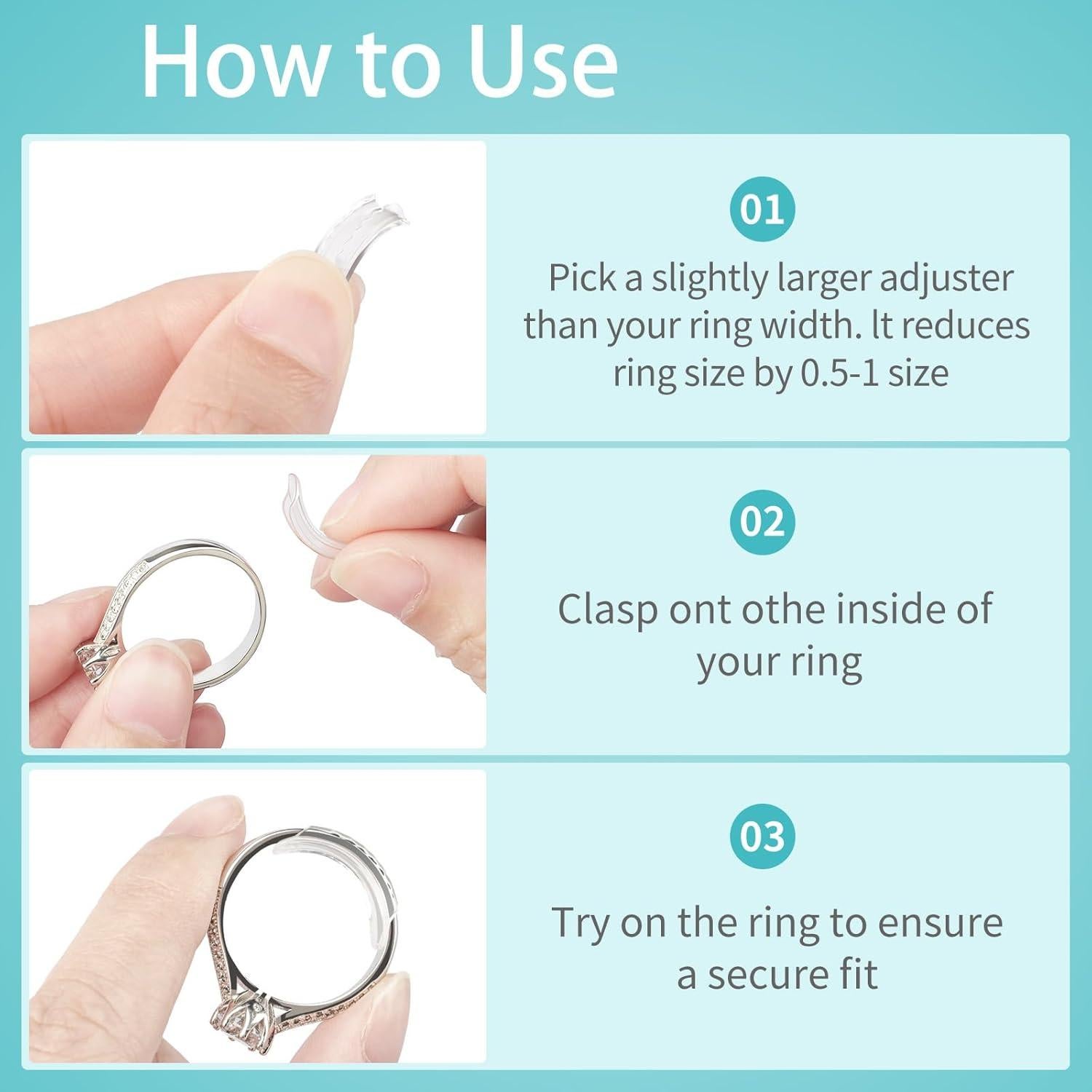 Ajustadores de Anillos Ottemax, Paquete de 16, 8 Tamaños