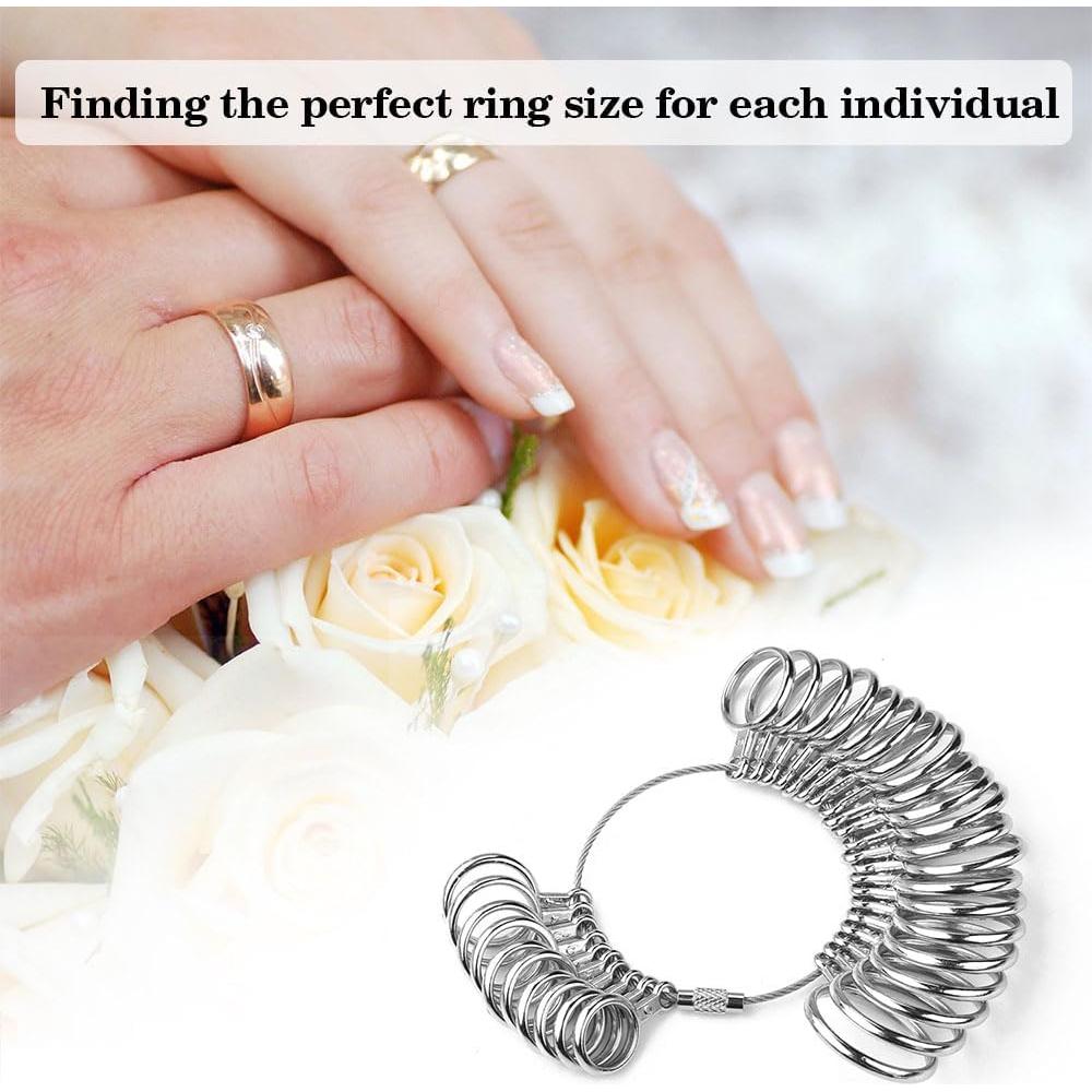 Medidor de Talla de Anillo XoGiyu 27 Piezas Acero Inoxidable