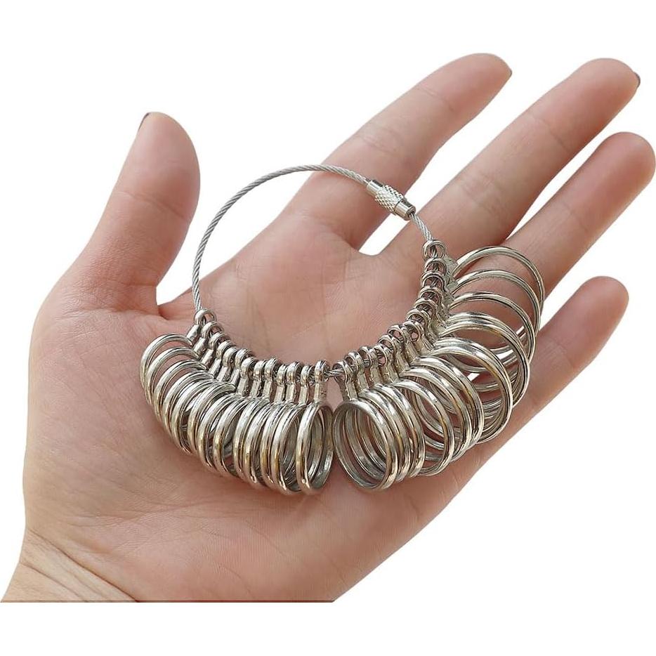Medidor de Talla de Anillo XoGiyu 27 Piezas Acero Inoxidable