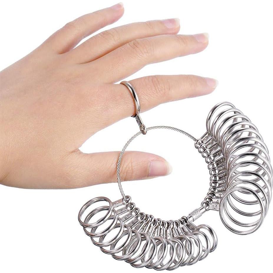 Medidor de Talla de Anillo XoGiyu 27 Piezas Acero Inoxidable