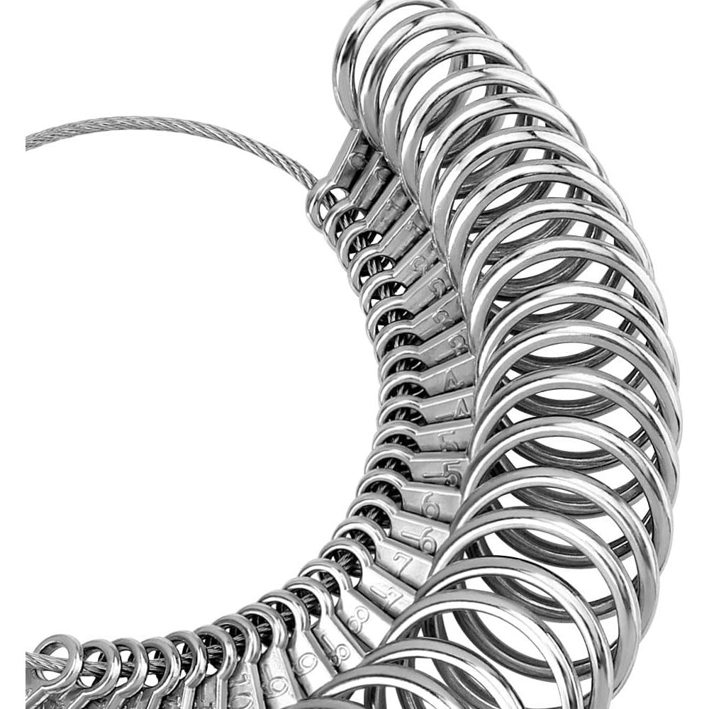 Medidor de Talla de Anillo XoGiyu 27 Piezas Acero Inoxidable