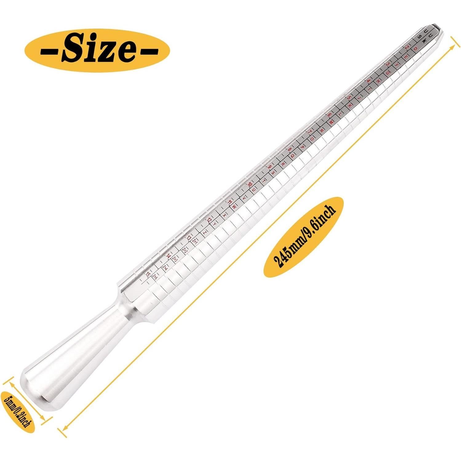 Medidor de Talla de Anillo HEXJOZEI - 27 Piezas de Metal