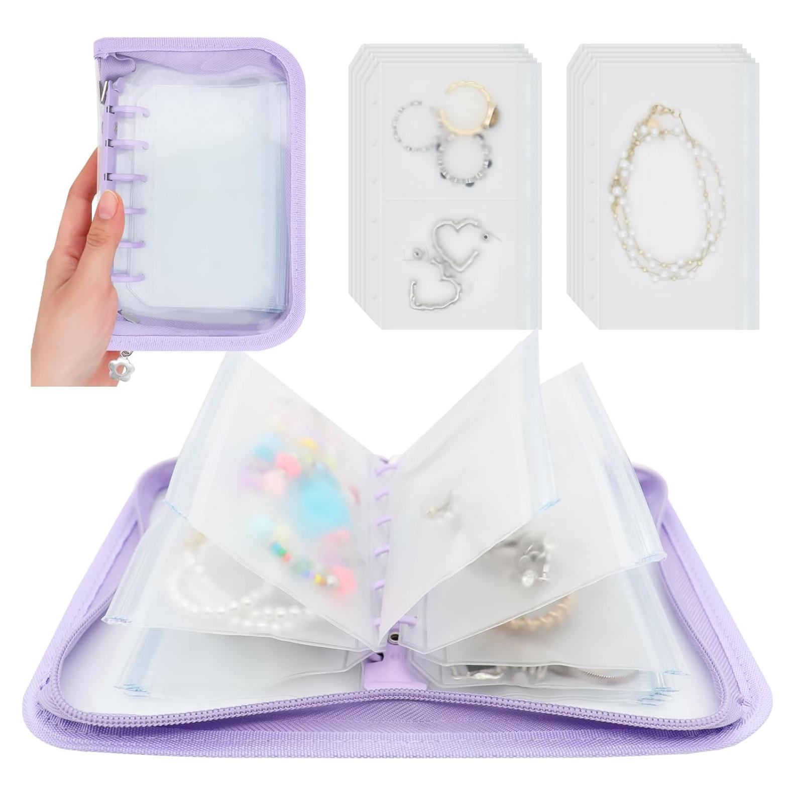 Mini Organizador de Joyería Frutain Púrpura 10 Compartimentos