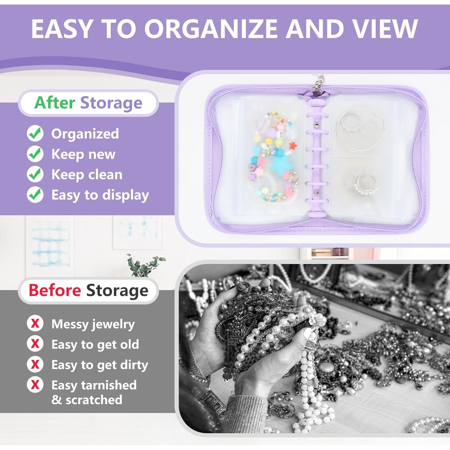 Mini Organizador de Joyería Frutain Púrpura 10 Compartimentos