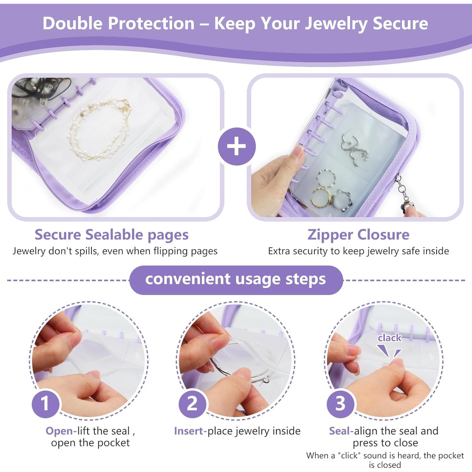 Mini Organizador de Joyería Frutain Púrpura 10 Compartimentos