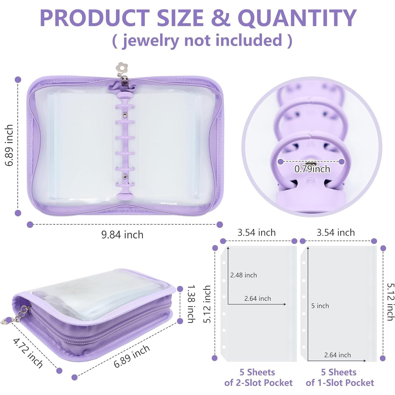Mini Organizador de Joyería Frutain Púrpura 10 Compartimentos