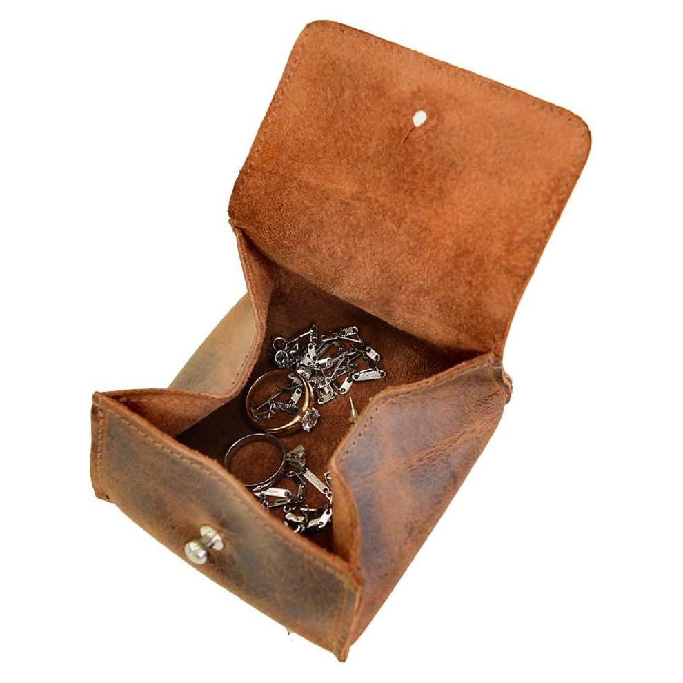 Bolsa de Joyería Mini Hide & Drink en Cuero Marrón Bourbon