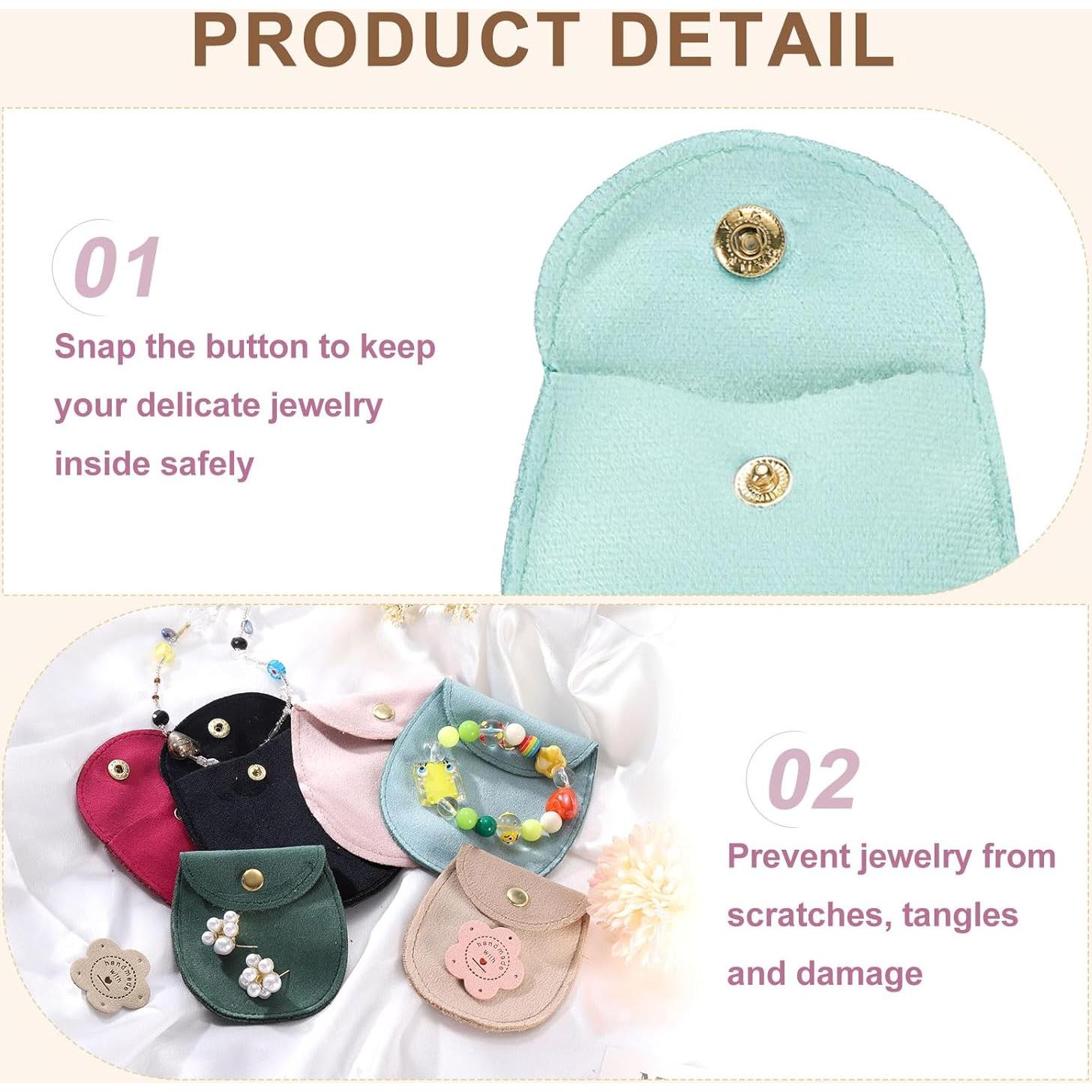 Bolsas de Joyas de Terciopelo uxcell 8 Pcs 7.5x11.5cm Azul