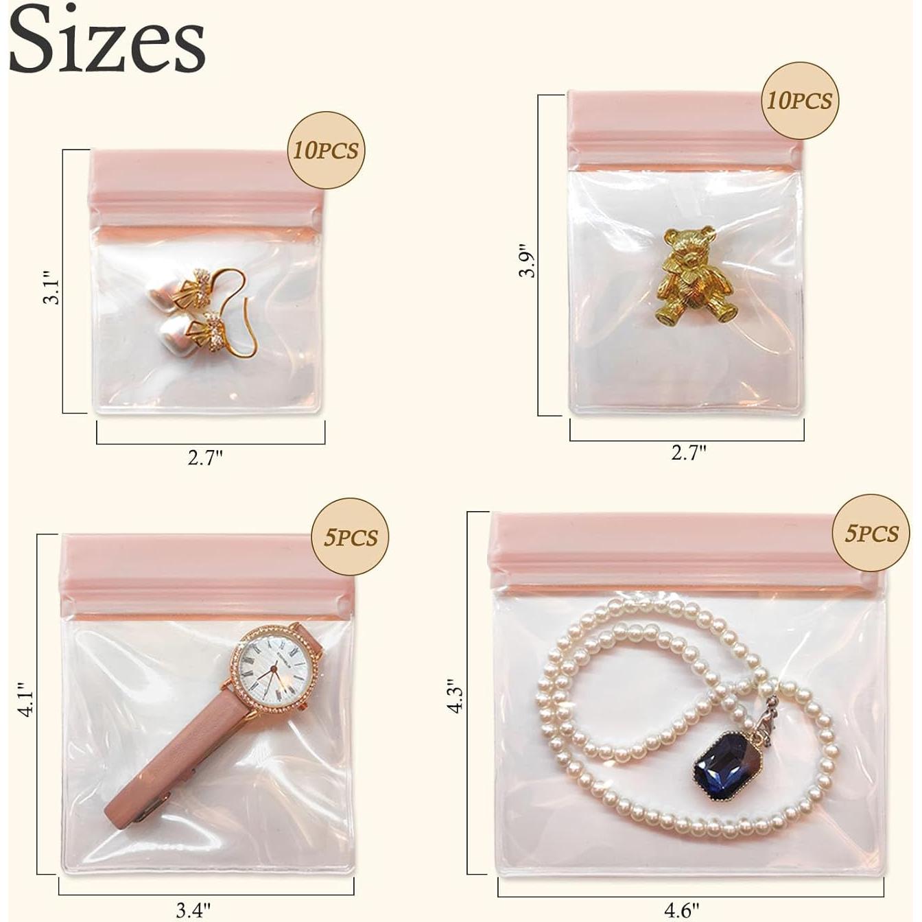 Bolsas de Joyería Qryval 30 PCS Anti Tarnish EVA Tamaños Mixtos