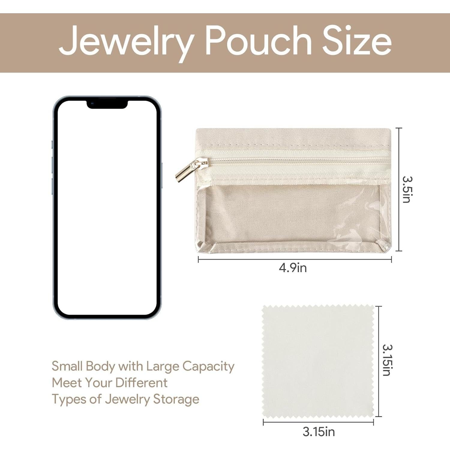 12 Bolsas de Joyería Transparentes Hoohnnaa con Paños de Pulir