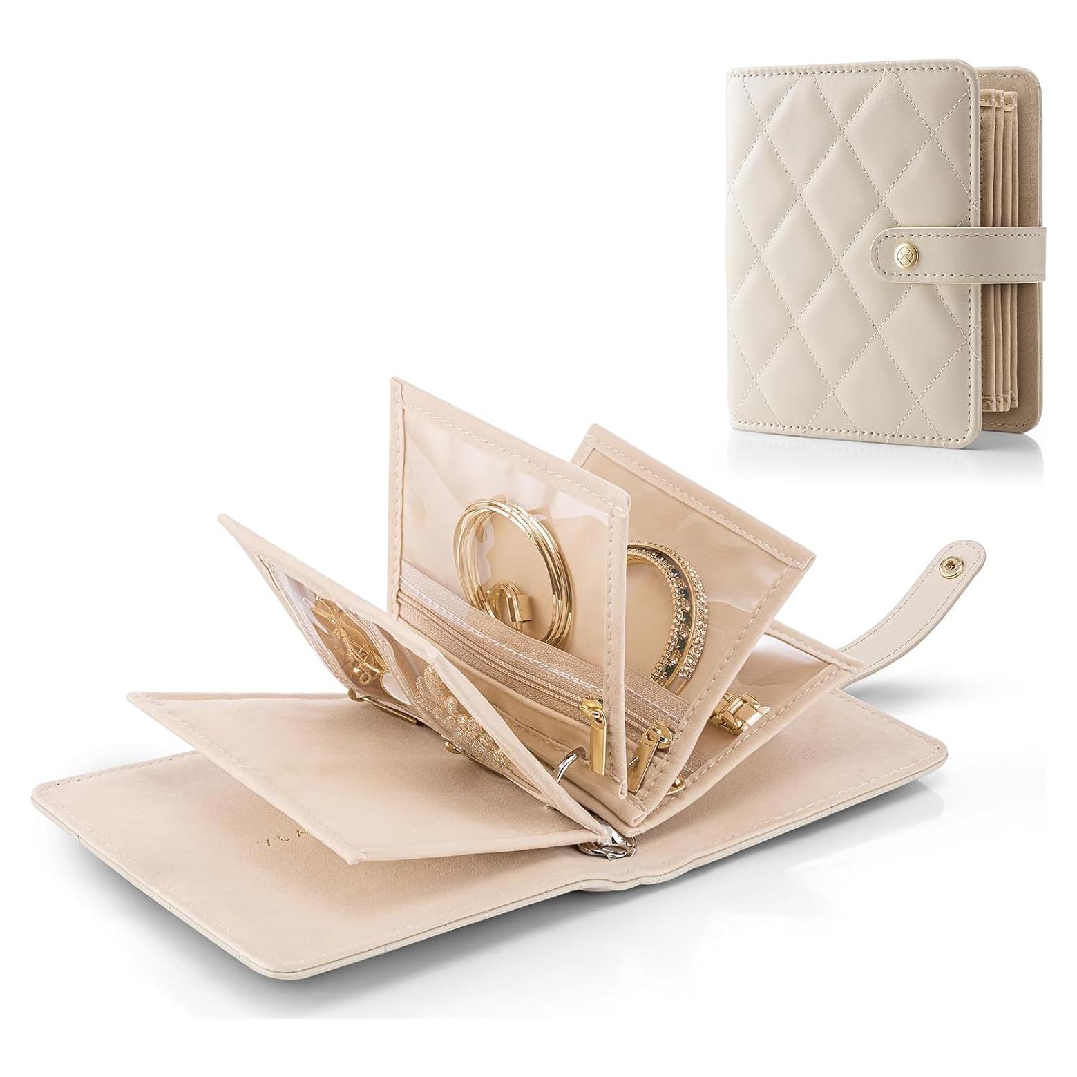 Organizador de Joyería de Viaje Vlando Blanco Crema 13.5x14.2 cm