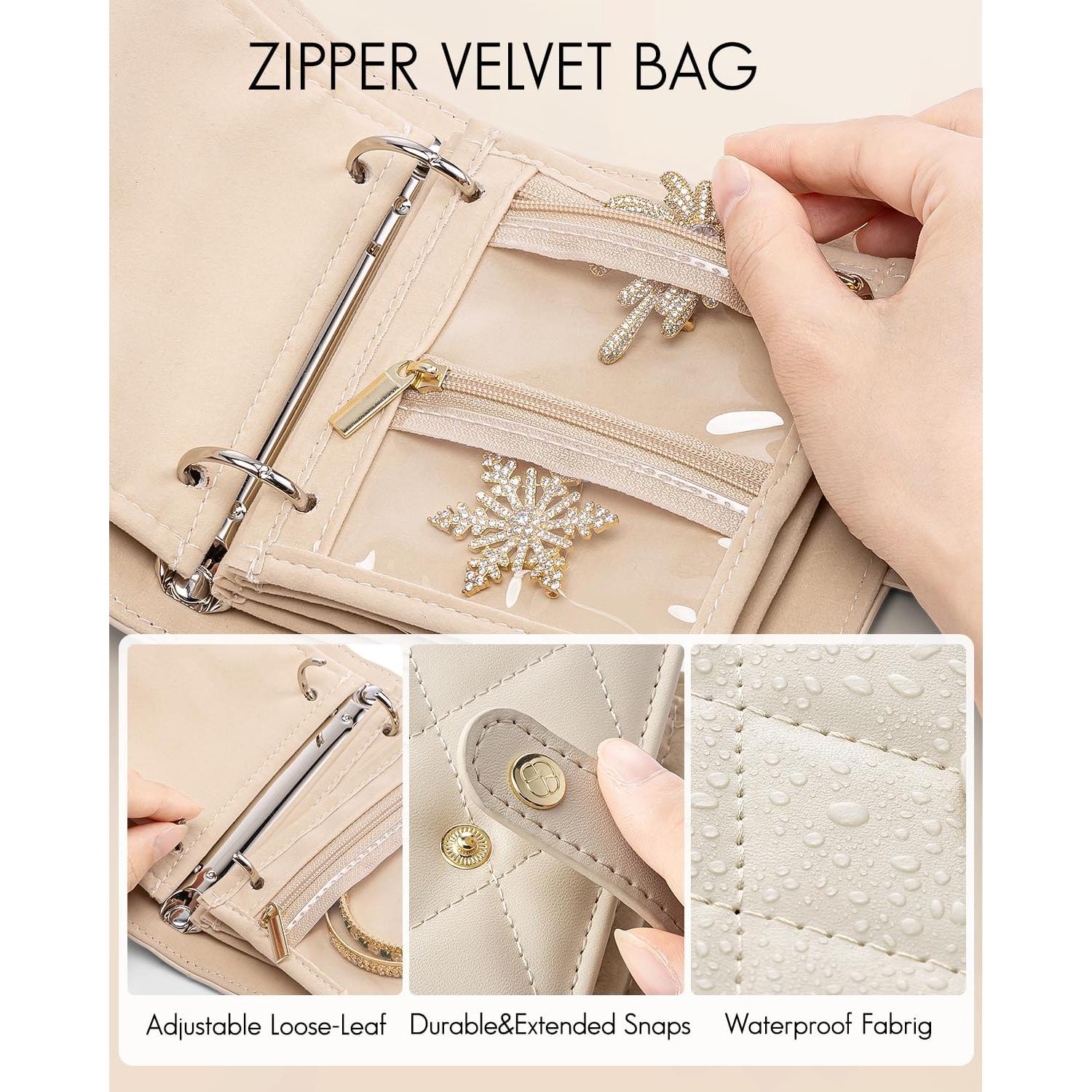 Organizador de Joyería de Viaje Vlando Blanco Crema 13.5x14.2 cm