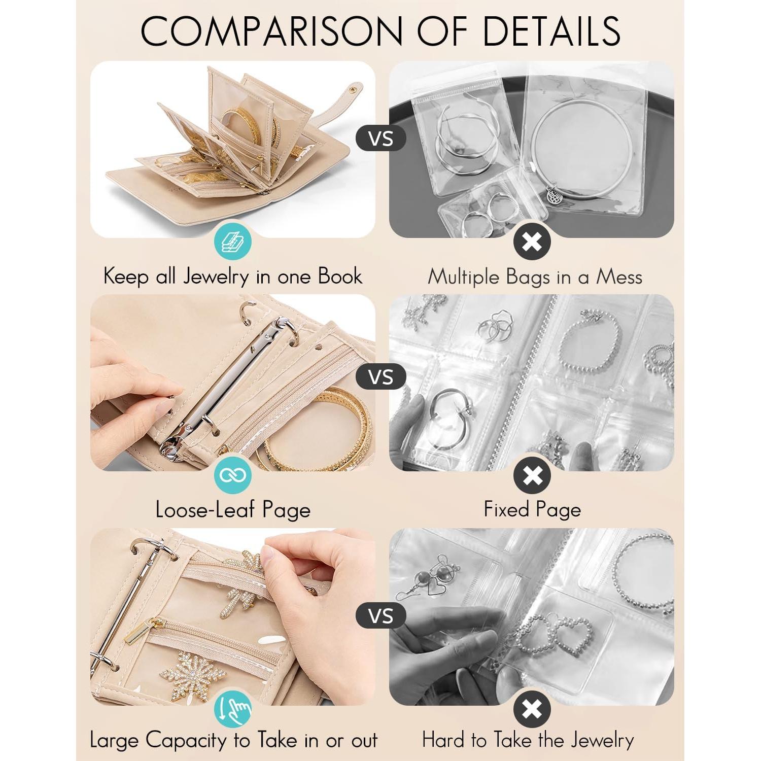 Organizador de Joyería de Viaje Vlando Blanco Crema 13.5x14.2 cm