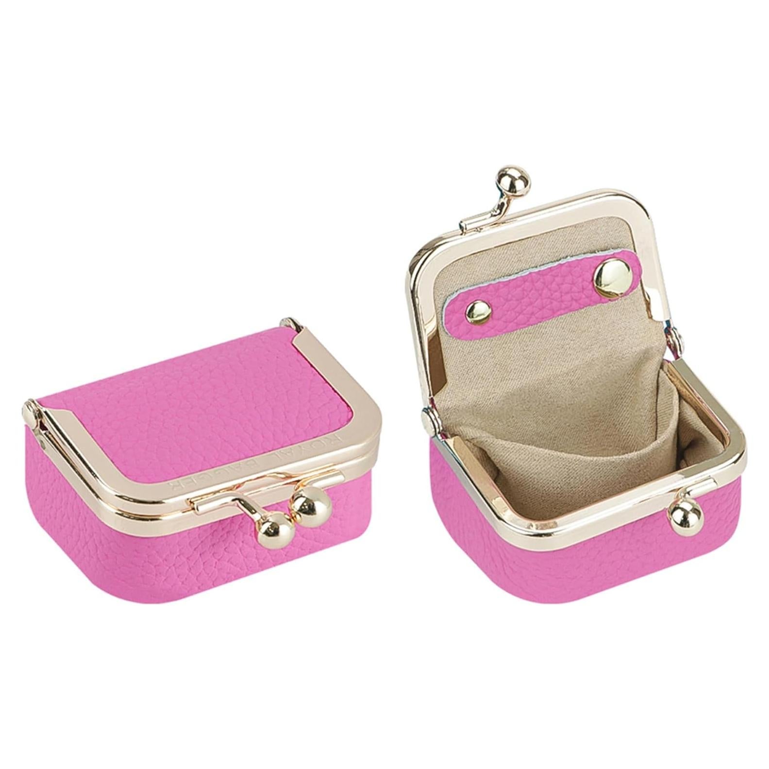 Monedero de Cuero Genuino Royal Bagger Rosa Compacto