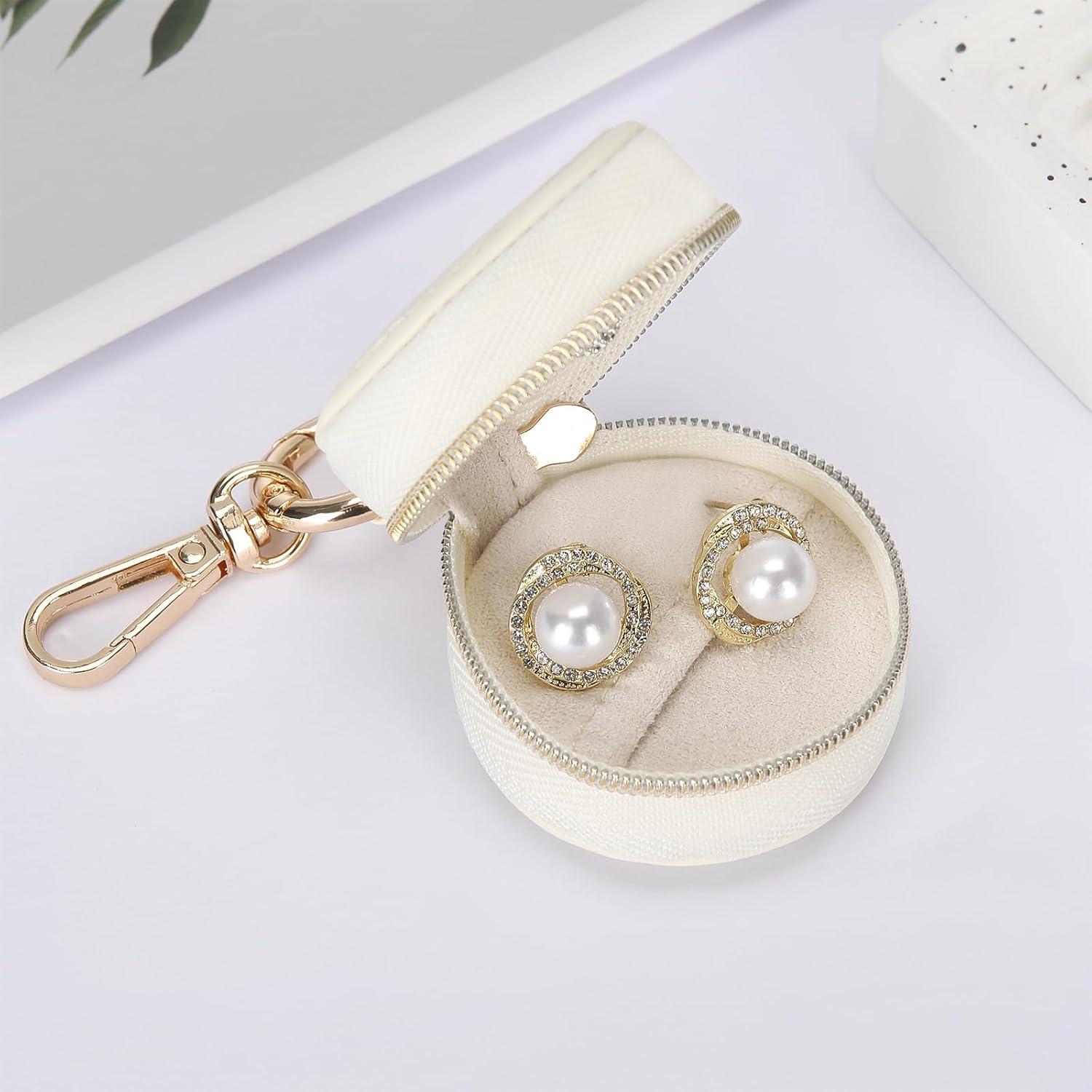 Caja de Soporte para Anillos KUKUVR Blanca Portátil 5x5x3 cm