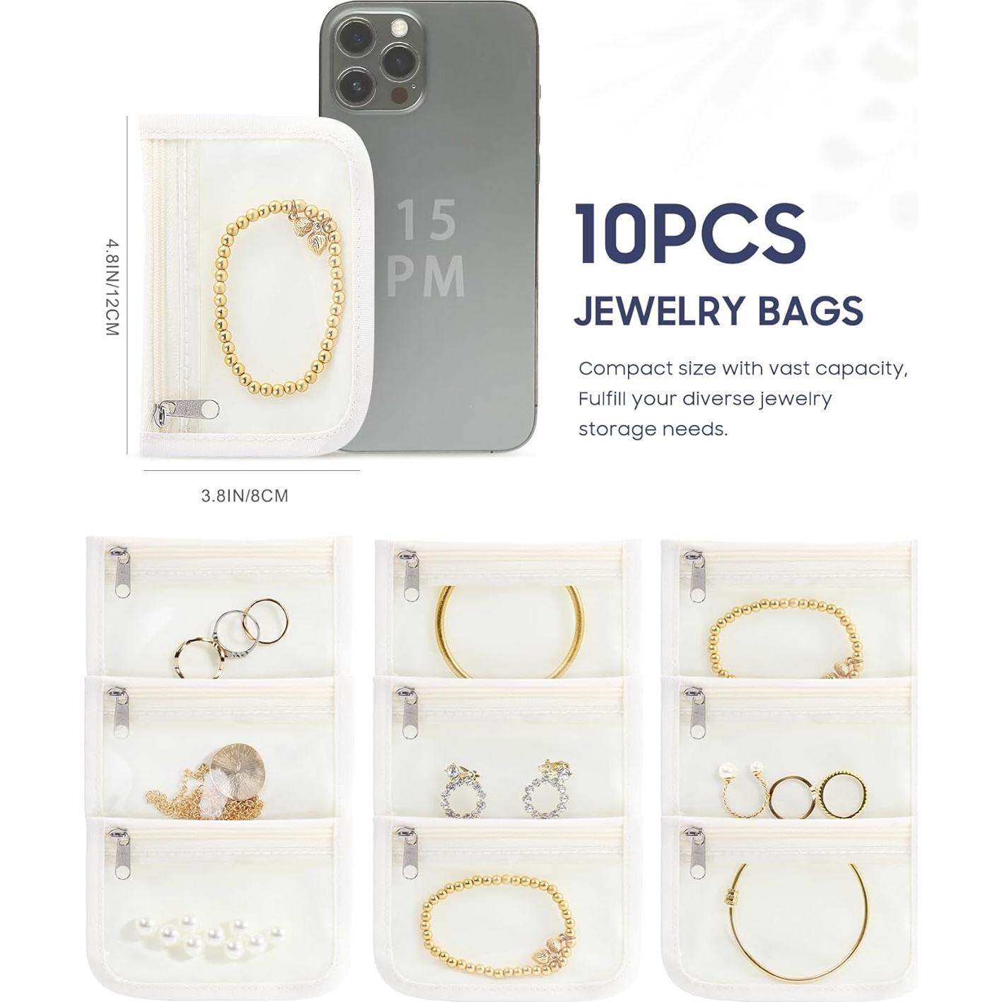 10 Bolsas de Joyería Transparente HOMEHIVE con Cremallera