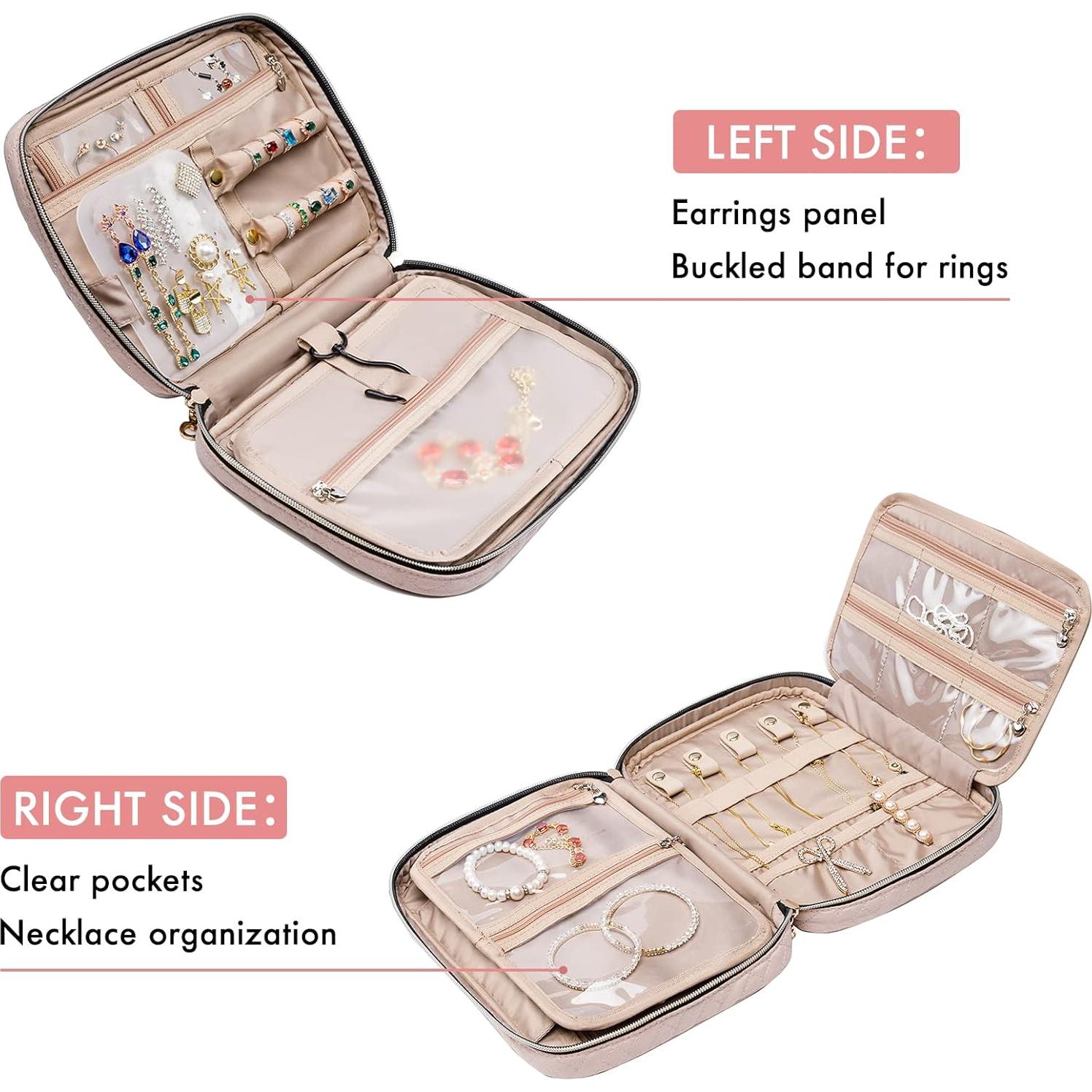 Organizador de Joyería SFYBYHEART Rosa Gran Capacidad 25.4x17.8cm