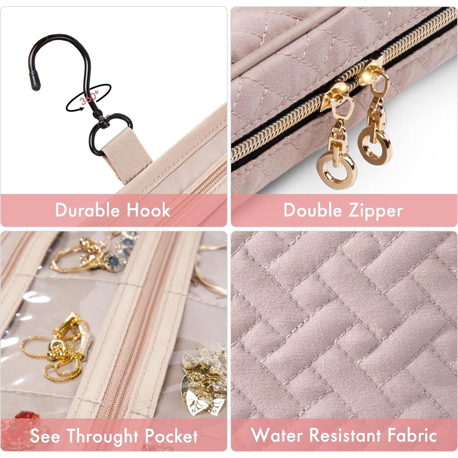 Organizador de Joyería SFYBYHEART Rosa Gran Capacidad 25.4x17.8cm