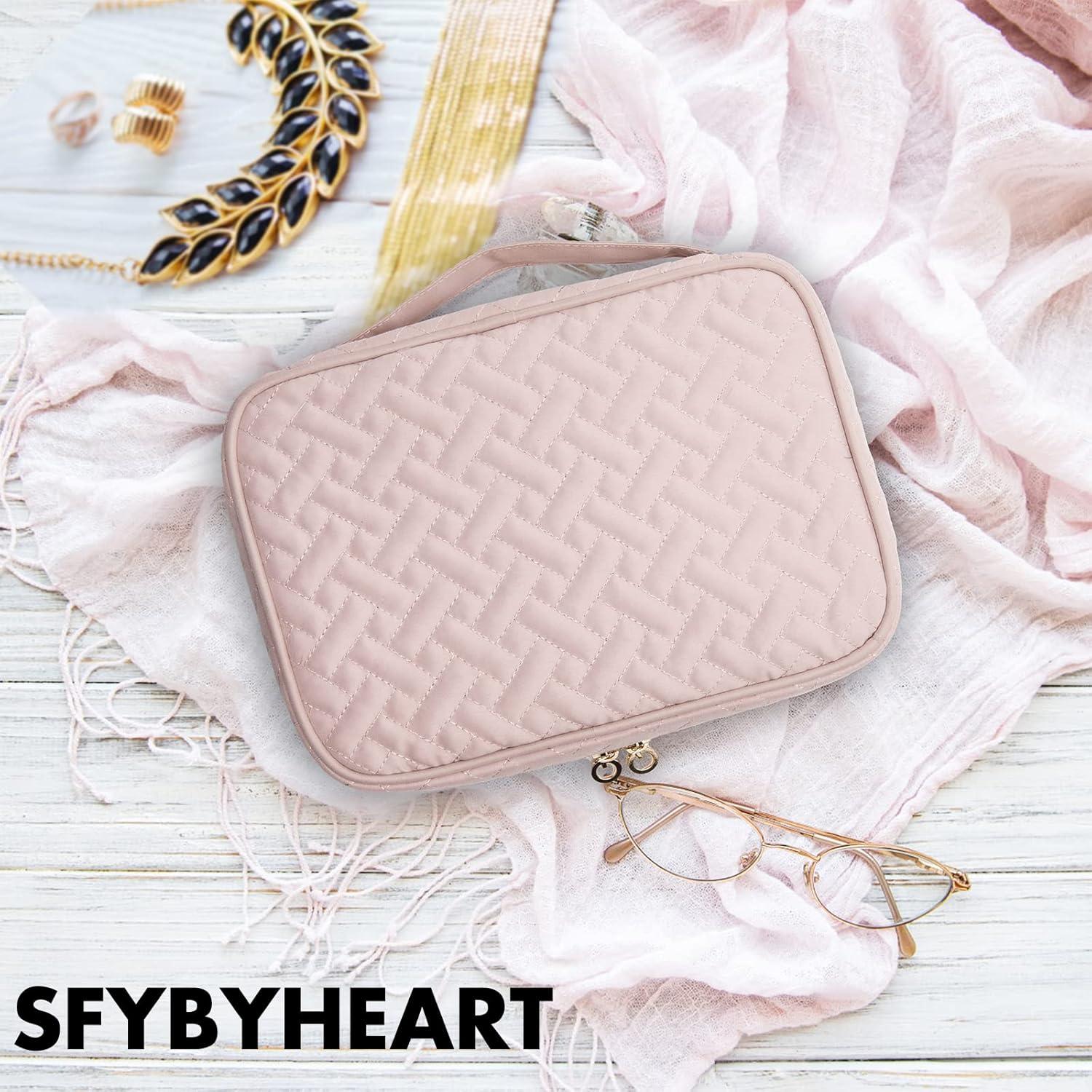 Organizador de Joyería SFYBYHEART Rosa Gran Capacidad 25.4x17.8cm