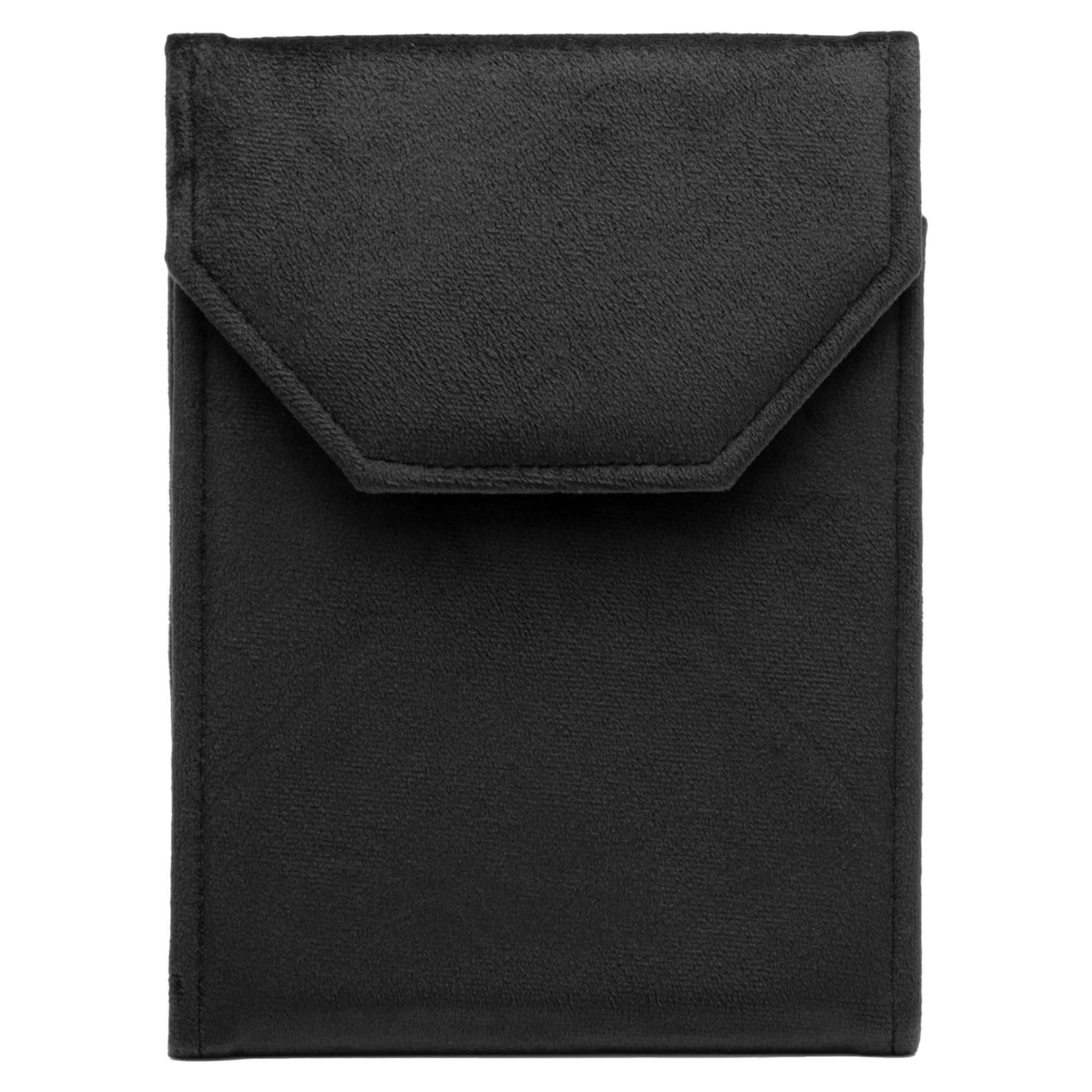 Caja de Joyería Portátil COWFEX de Terciopelo Negro 20.3x16.5 cm