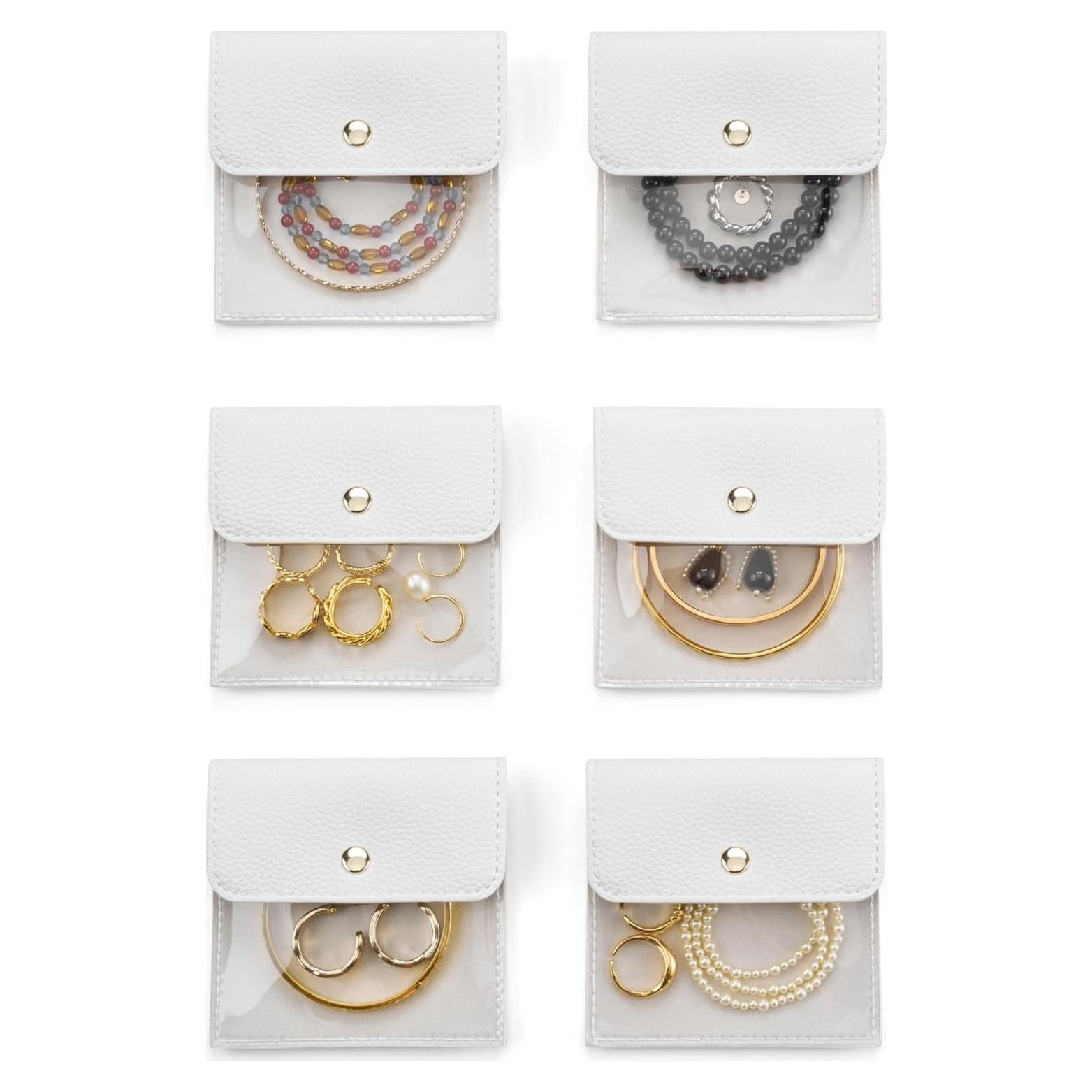 Bolsitas de Joyería Popvibe 6 Pcs Transparentes Viaje