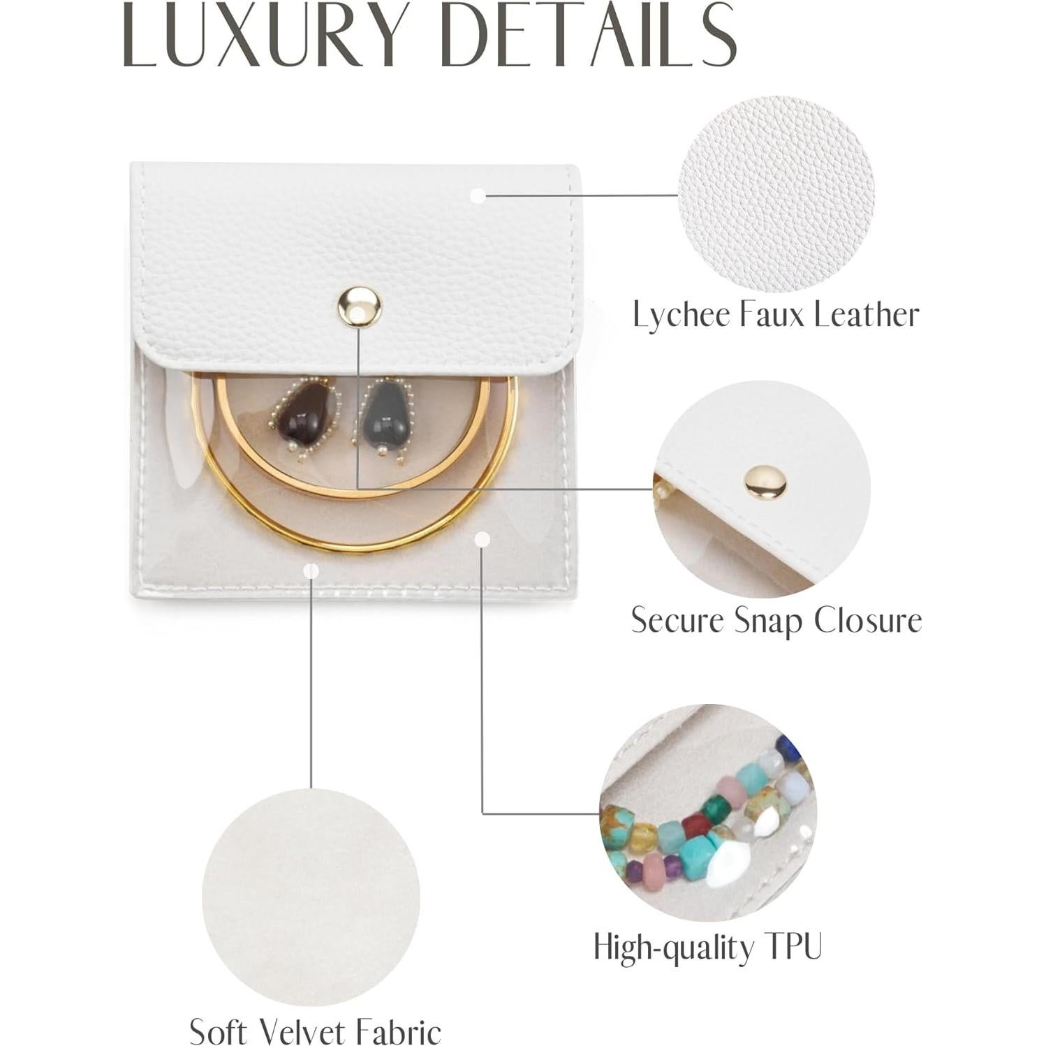 Bolsitas de Joyería Popvibe 6 Pcs Transparentes Viaje