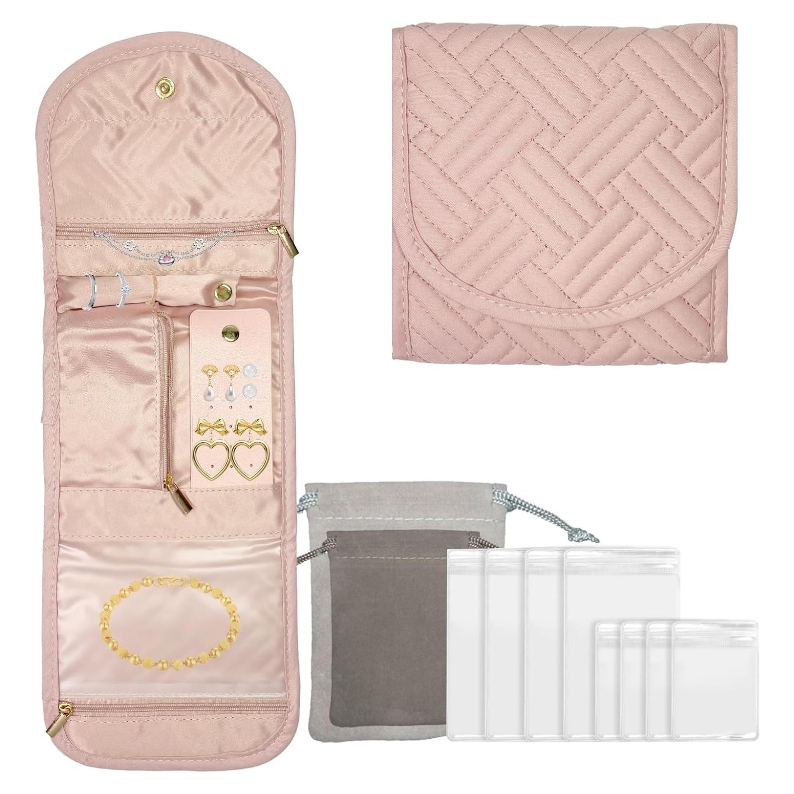 Organizador de Joyería Plegable WOBEVB Rosa 40.6x14cm