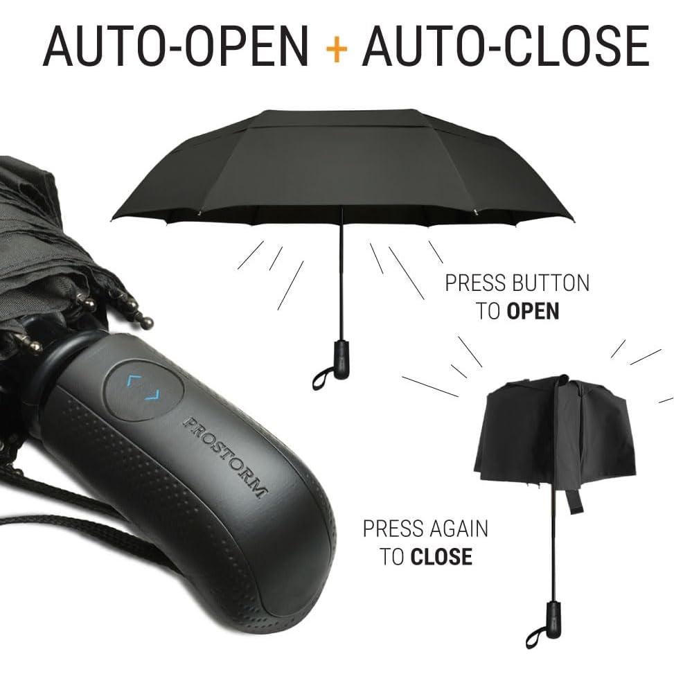Paraguas Compacto Prostorm Automático 116 cm Resistente Viento
