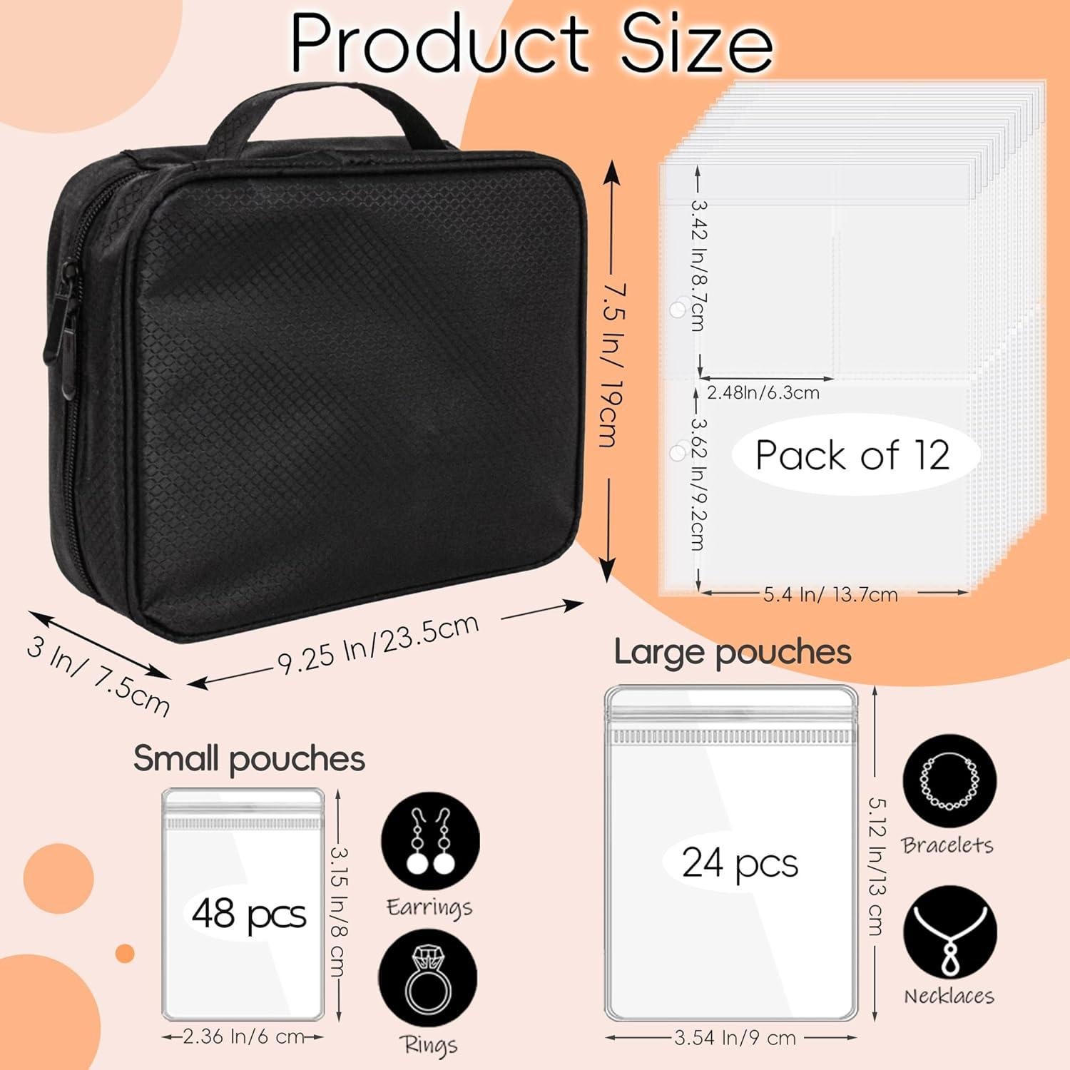 Organizador de Joyería de Viaje LingLingo Negro 72 Compartimentos