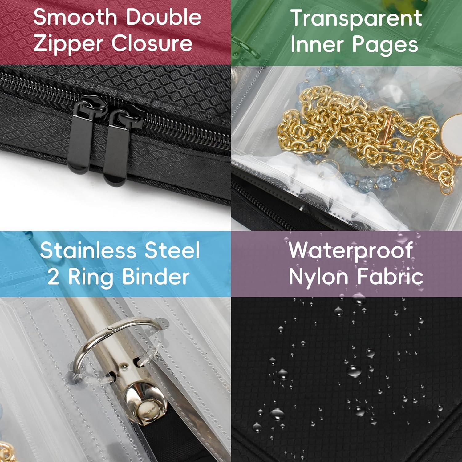 Organizador de Joyería de Viaje LingLingo Negro 72 Compartimentos