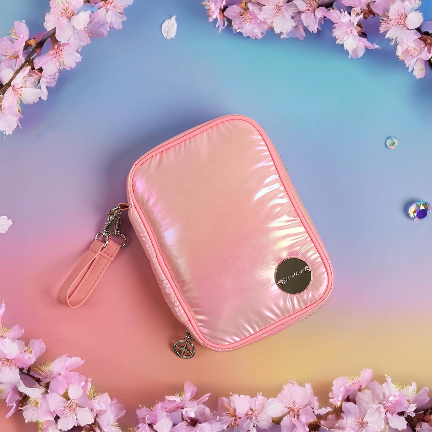 Organizador de Joyería de Viaje FLOWFFIER Rosa Holográfico 13x18cm